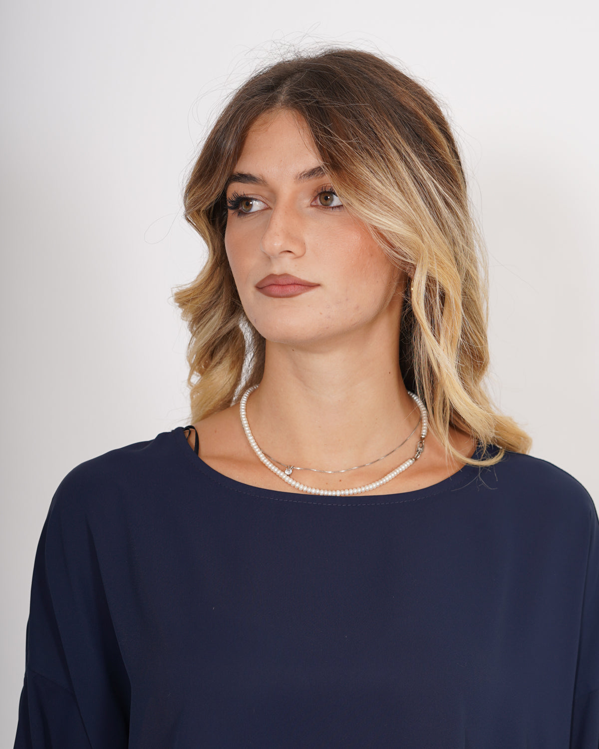 Blusa over girocollo manica raglan in mano seta - Avocado Uncategorized - Hope Abbigliamento e Accessori Donna Online