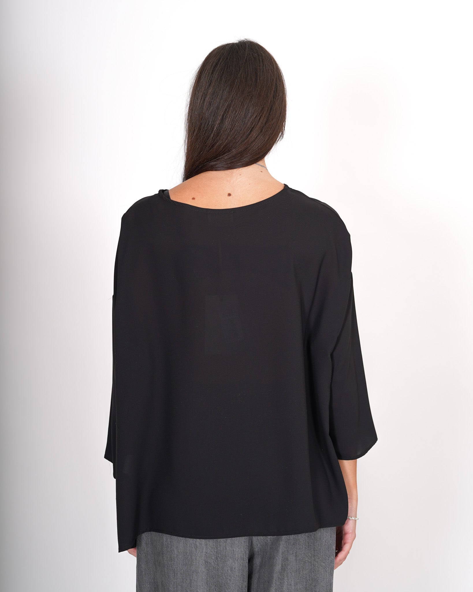 Blusa over girocollo manica raglan in mano seta - Avocado Uncategorized - Hope Abbigliamento e Accessori Donna Online