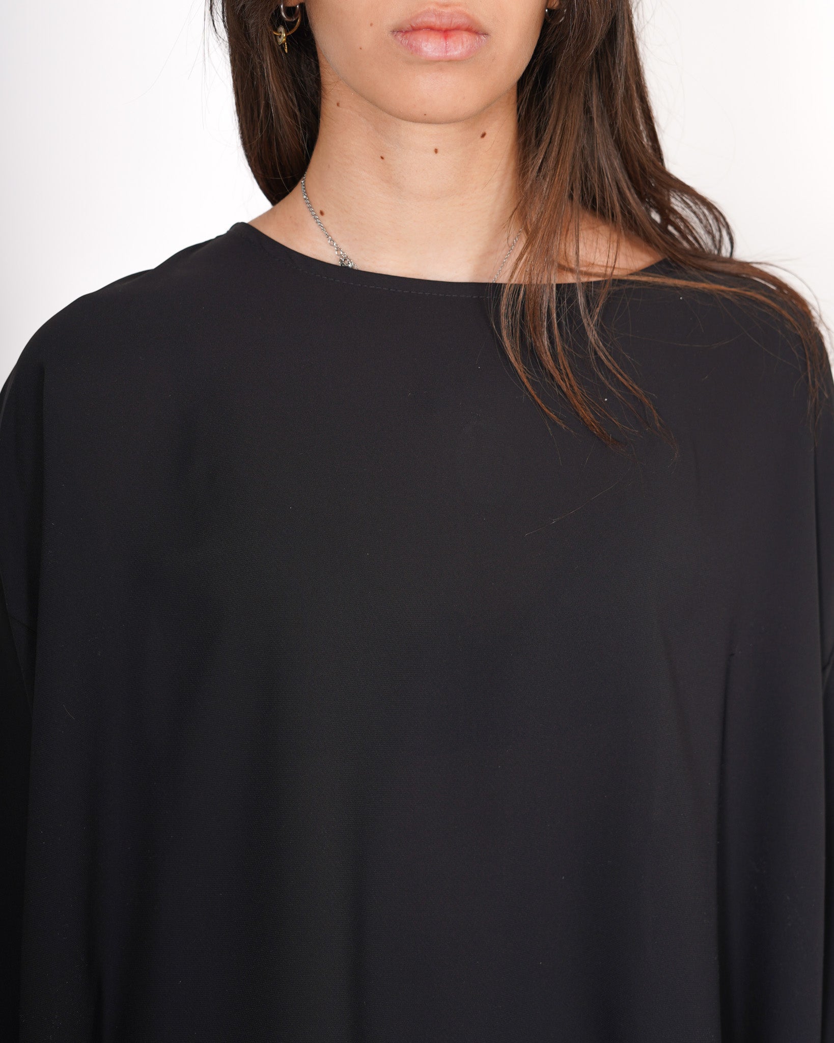 Blusa over girocollo manica raglan in mano seta - Avocado Uncategorized - Hope Abbigliamento e Accessori Donna Online