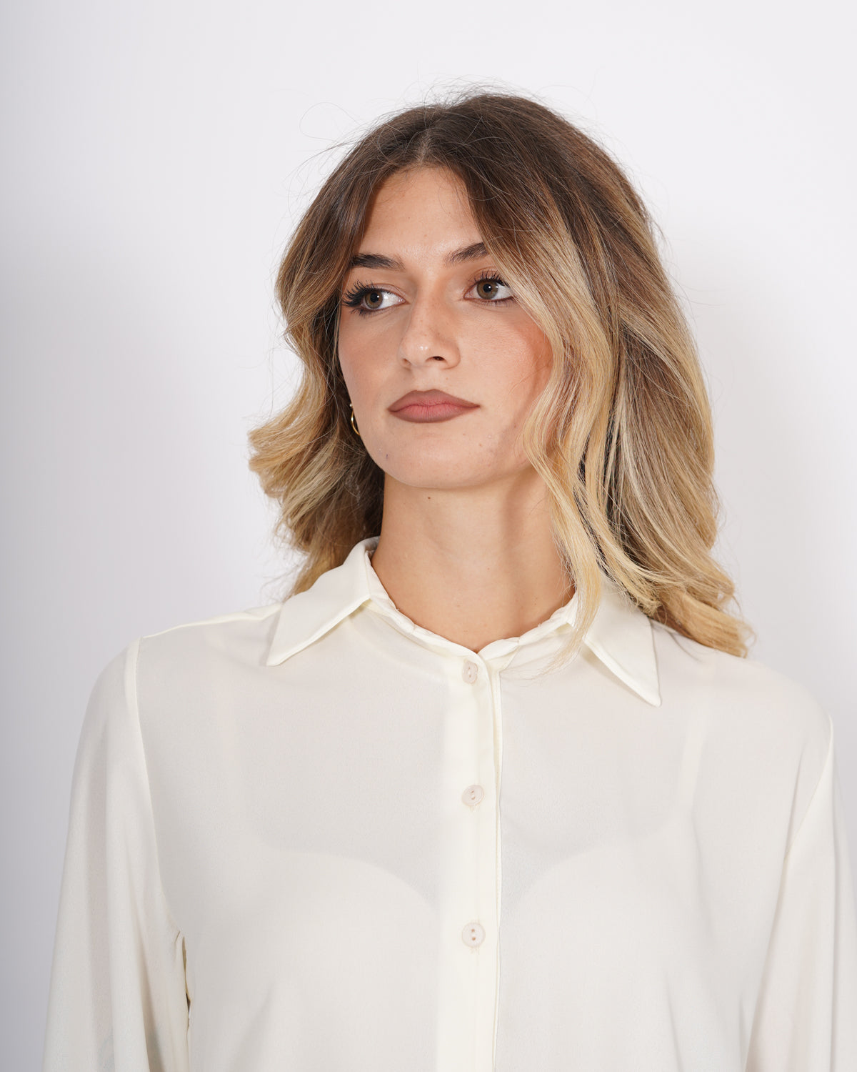 Camicia mezza abbottonatura in georgette - Serrano