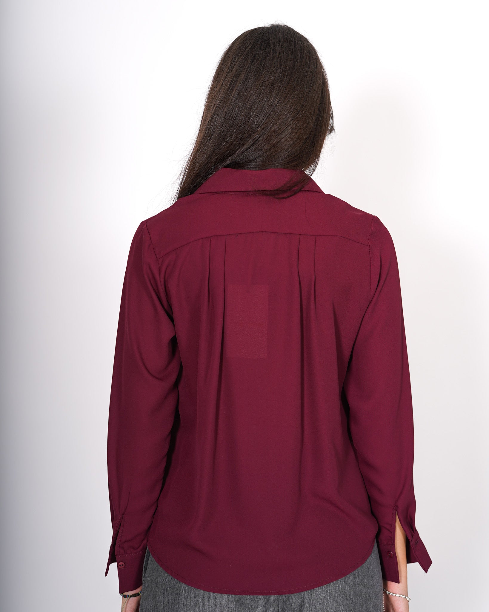 Camicia mezza abbottonatura in georgette - Serrano