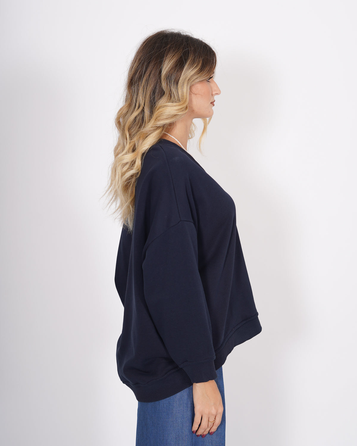 Felpa over scollo a v in cotone - Giave Uncategorized - Hope Abbigliamento e Accessori Donna Online