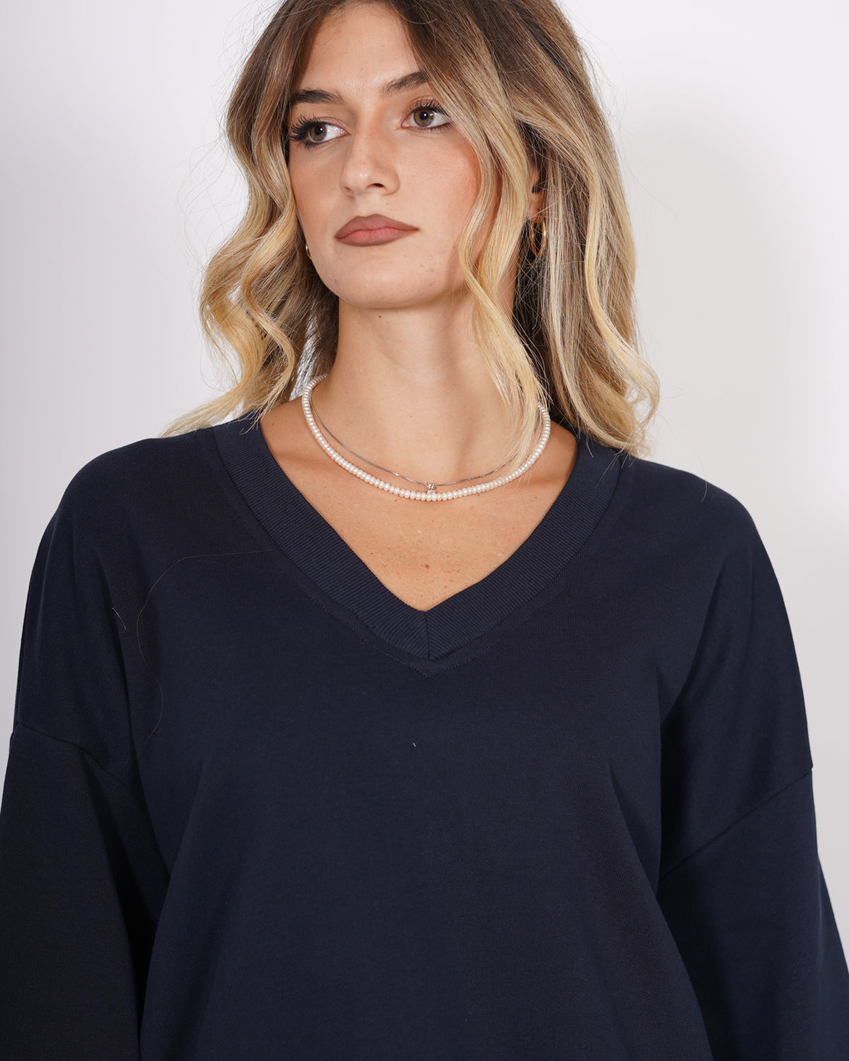 Felpa over scollo a v in cotone - Giave Uncategorized - Hope Abbigliamento e Accessori Donna Online