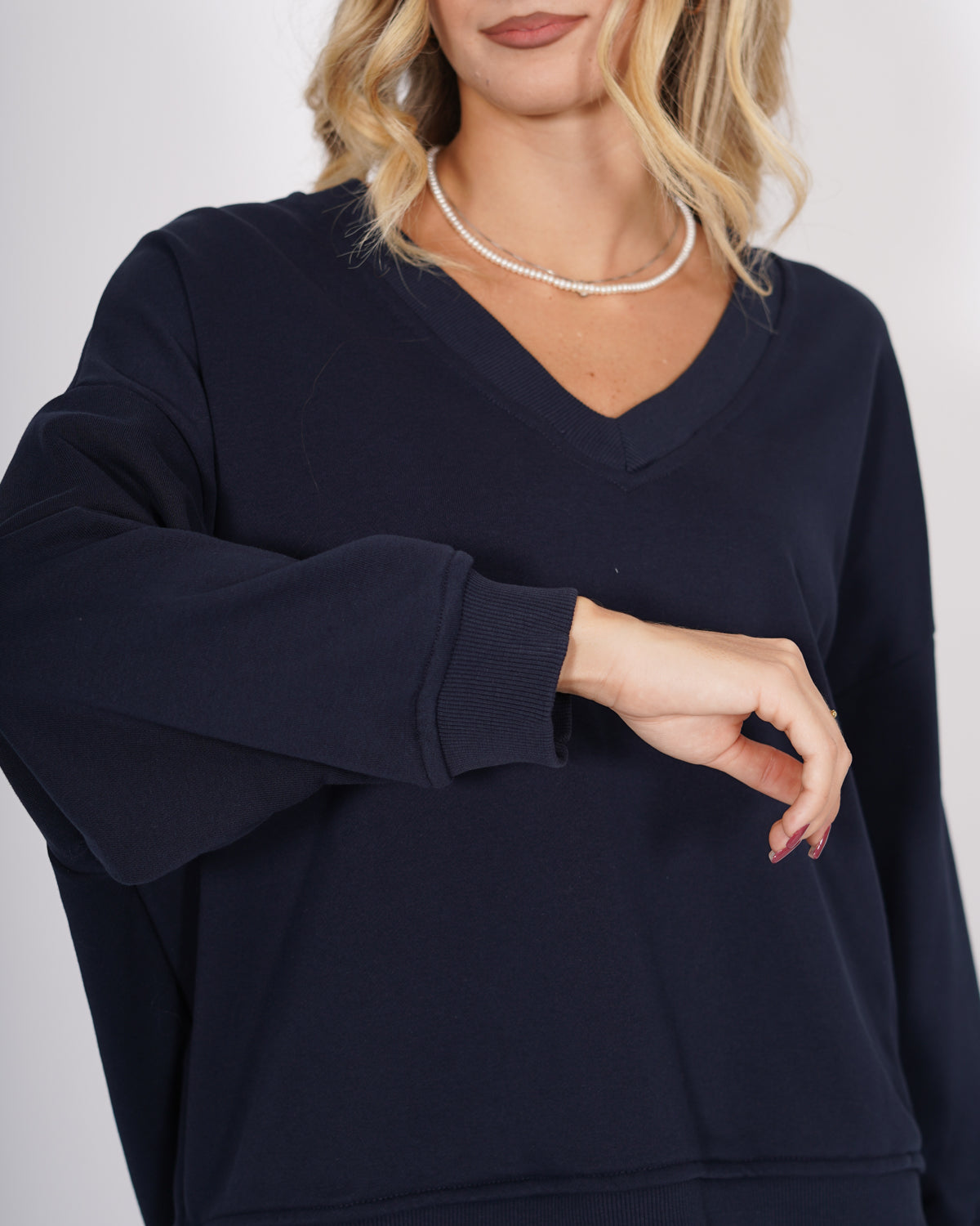 Felpa over scollo a v in cotone - Giave Uncategorized - Hope Abbigliamento e Accessori Donna Online