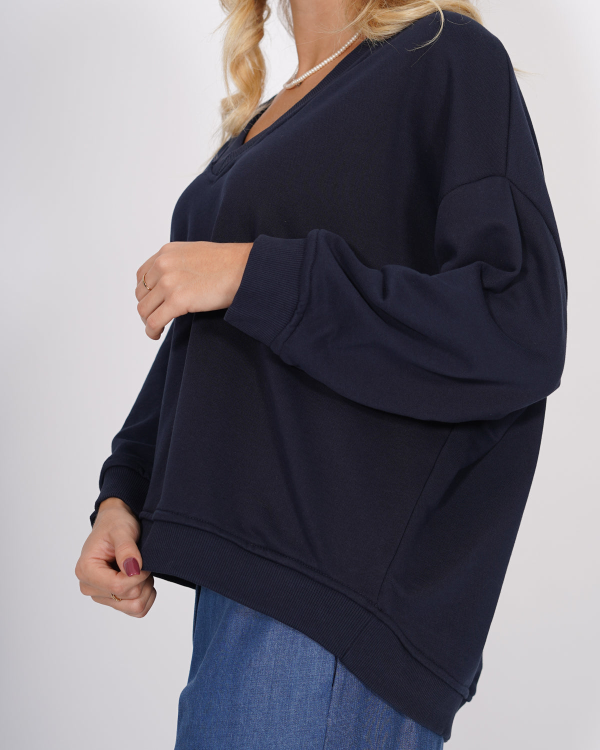 Felpa over scollo a v in cotone - Giave Uncategorized - Hope Abbigliamento e Accessori Donna Online