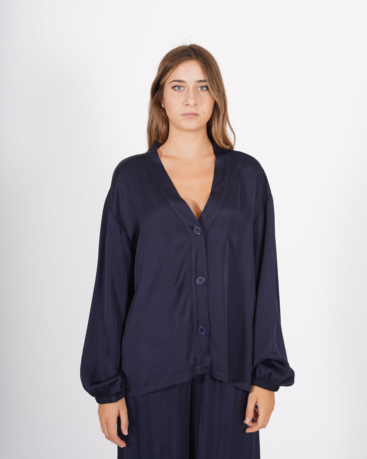 Cardigan scollo a v in raso - Sabrosa Uncategorized - Hope Abbigliamento e Accessori Donna Online