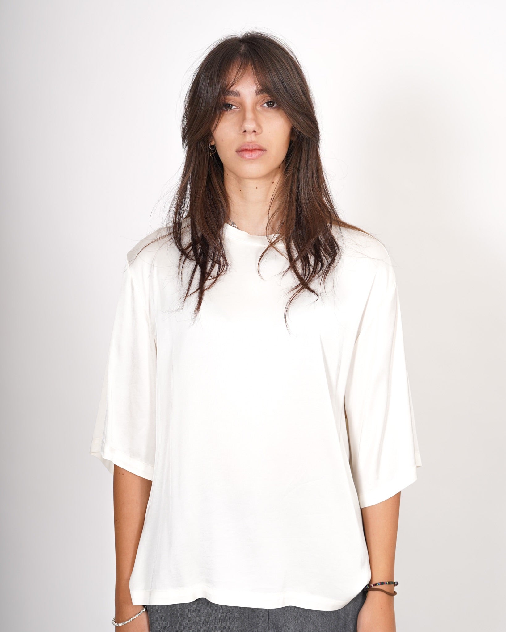 Blusa lunga over girocollo in raso - Vargas Uncategorized - Hope Abbigliamento e Accessori Donna Online