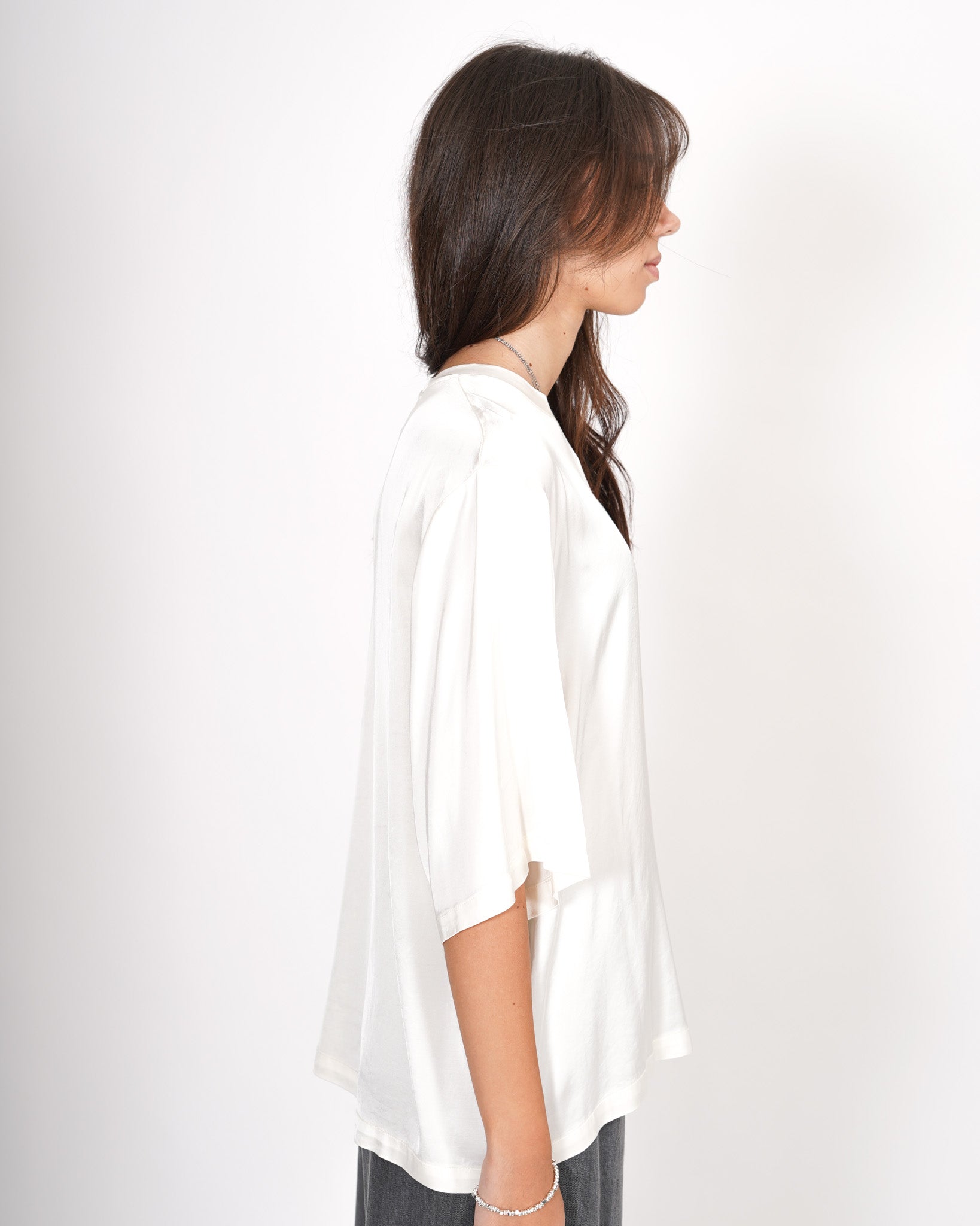 Blusa lunga over girocollo in raso - Vargas Uncategorized - Hope Abbigliamento e Accessori Donna Online