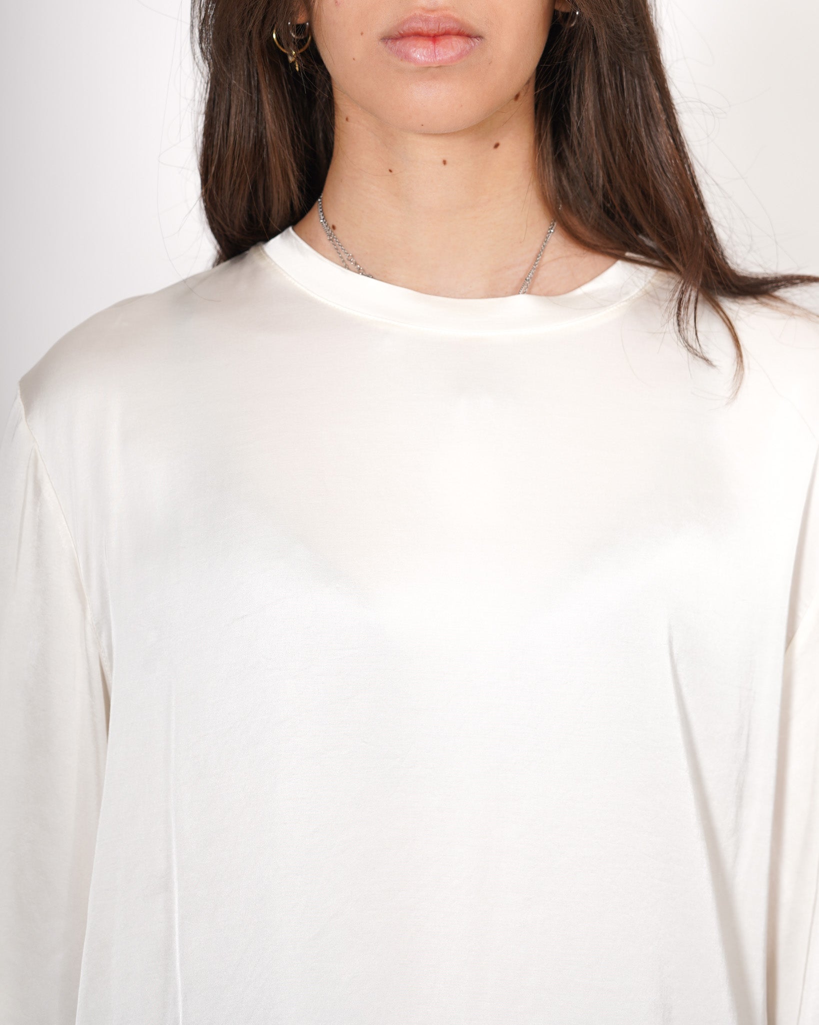 Blusa lunga over girocollo in raso - Vargas Uncategorized - Hope Abbigliamento e Accessori Donna Online