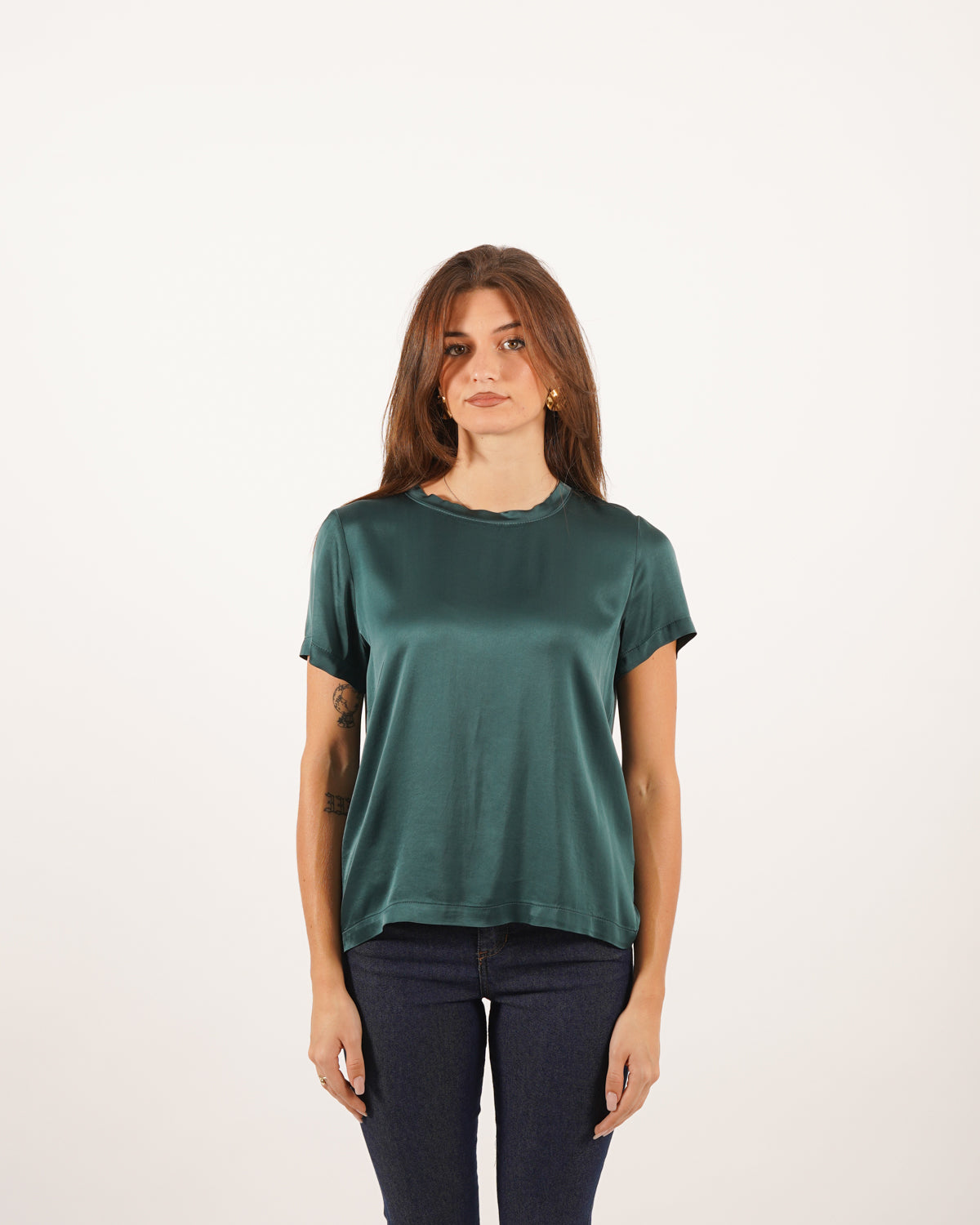 Blusa girocollo mezza manica in raso - Rewill Uncategorized - Hope Abbigliamento e Accessori Donna Online