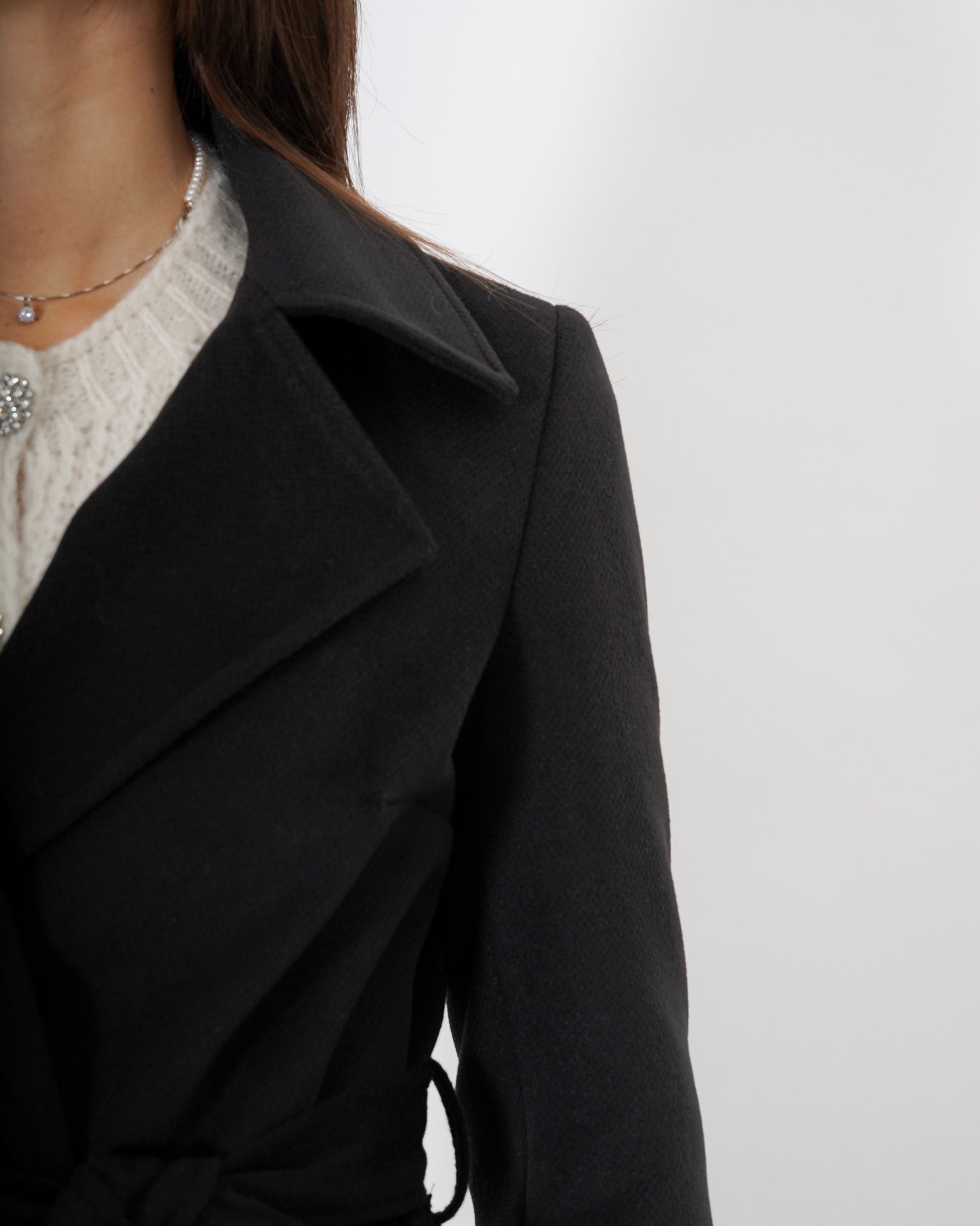 Cappotto lungo con cintura rimovibile, tasche a filo e spalla costruita - Alfa Uncategorized - Hope Abbigliamento e Accessori Donna Online