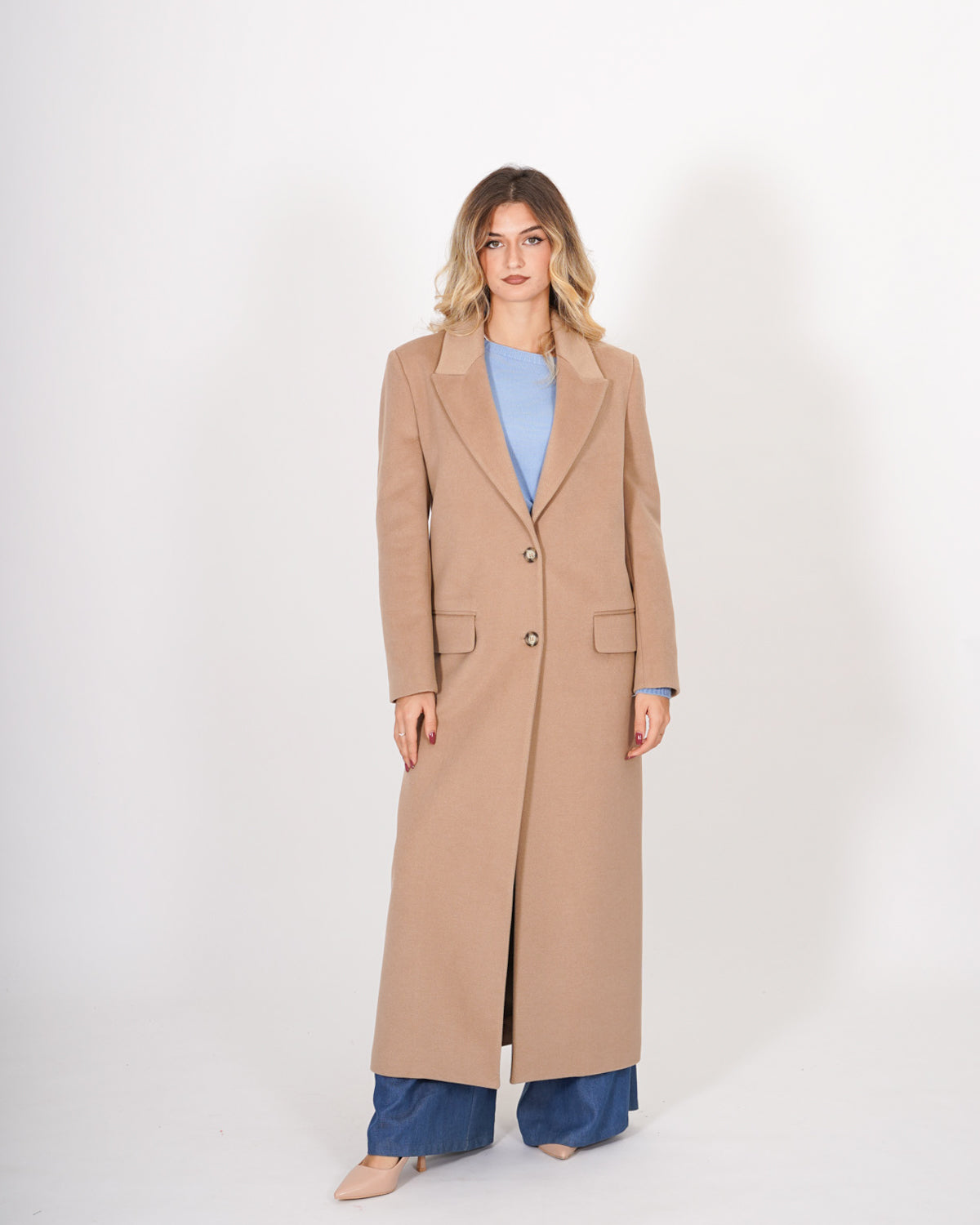 Cappotto lungo monopetto in mano lana - Beatrice Uncategorized - Hope Abbigliamento e Accessori Donna Online