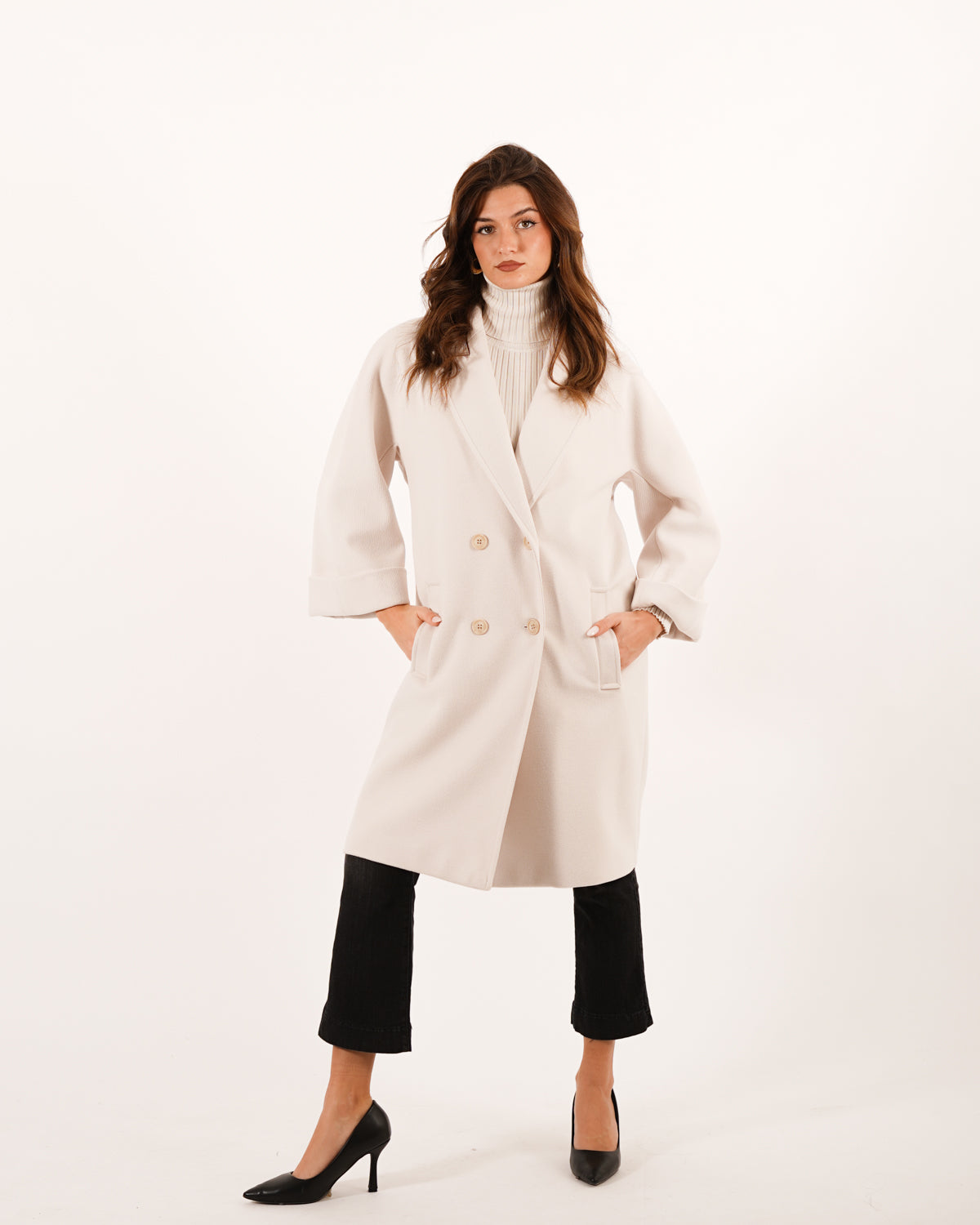 Cappotto over doppio petto con manica raglan e risvolto - Libellula Uncategorized - Hope Abbigliamento e Accessori Donna Online