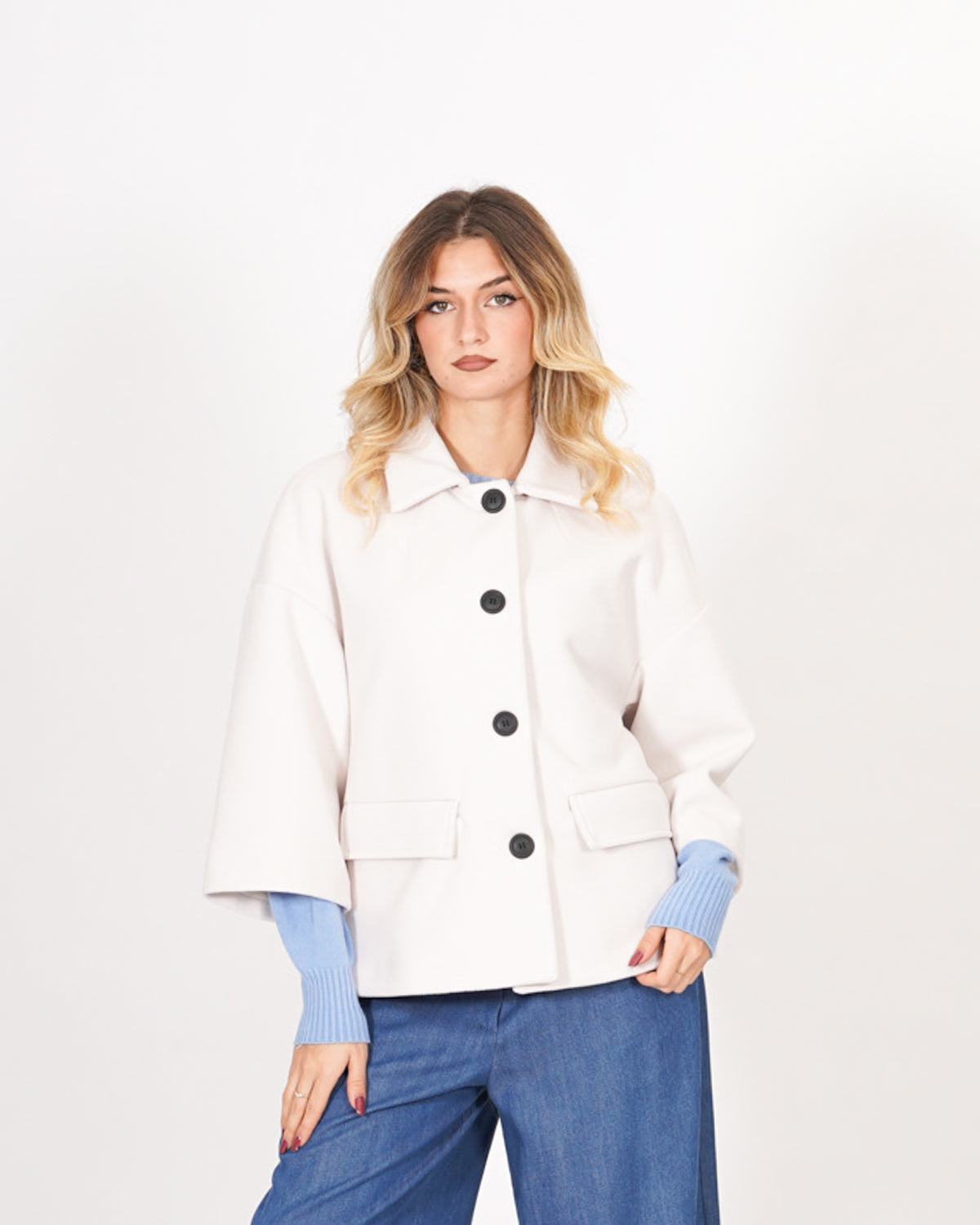 Caban con bottoni in mano lana - Caldaia Uncategorized - Hope Abbigliamento e Accessori Donna Online