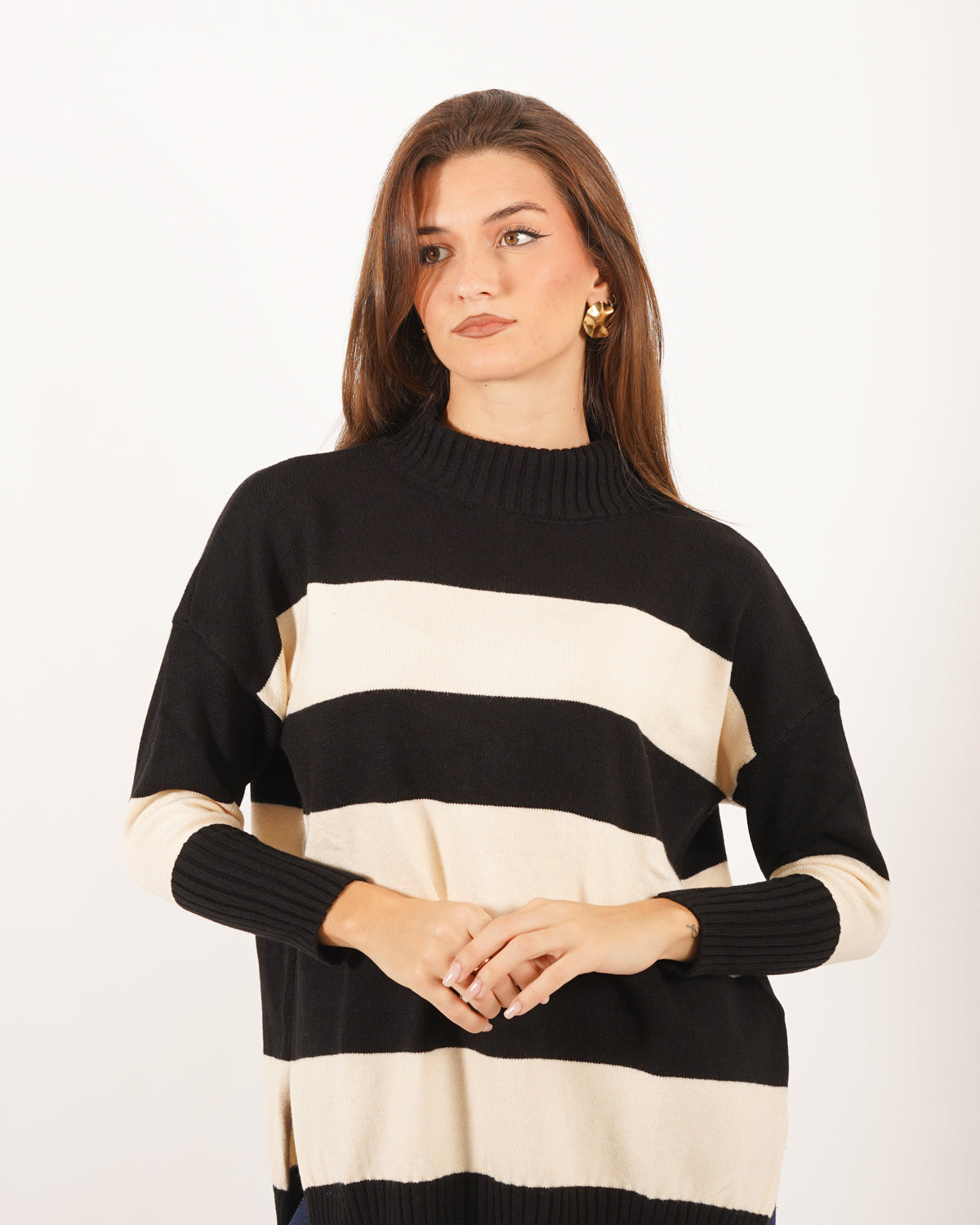 Maglia collo alto a righe - Yepes Uncategorized - Hope Abbigliamento e Accessori Donna Online