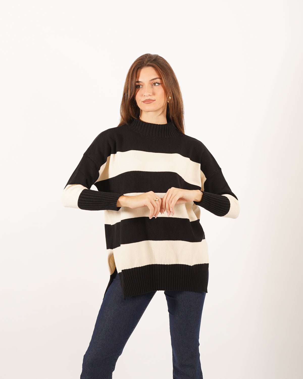 Maglia collo alto a righe - Yepes Uncategorized - Hope Abbigliamento e Accessori Donna Online