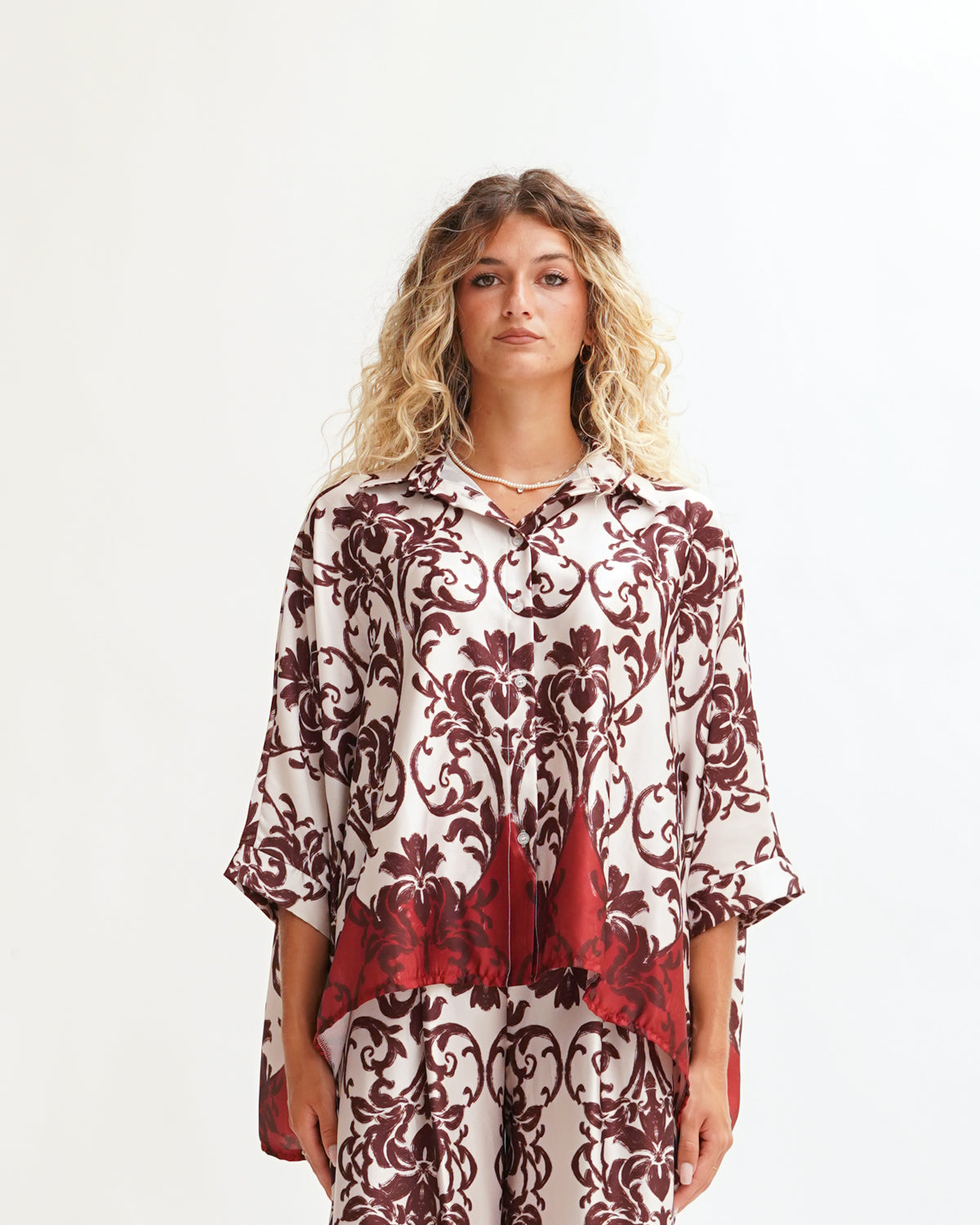 Coordinato in raso leggero fermo fantasia bicolor - Taddeo Uncategorized - Hope Abbigliamento e Accessori Donna Online