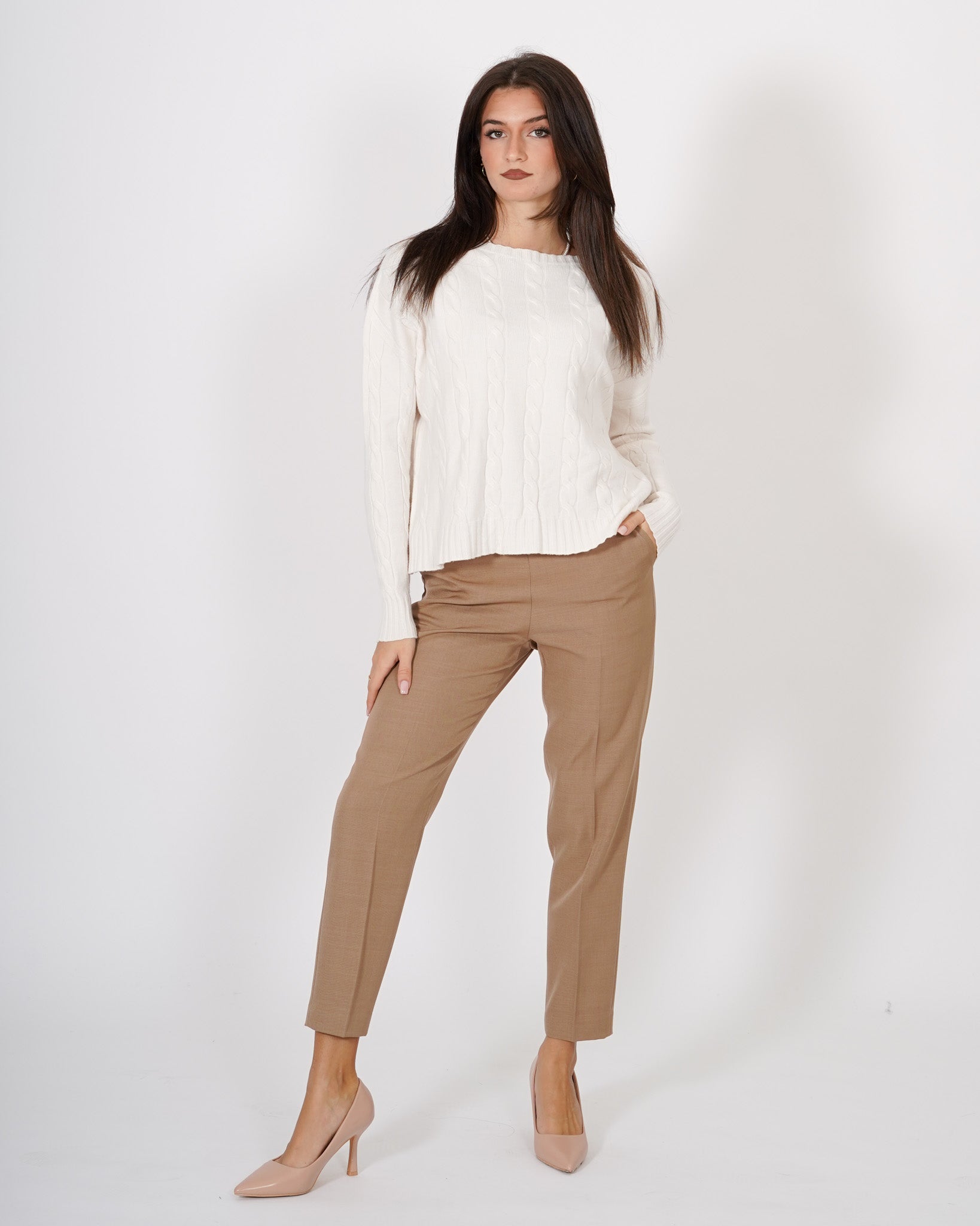 Pantaloni slim fit con elastico in fresco lana - Narva Uncategorized - Hope Abbigliamento e Accessori Donna Online