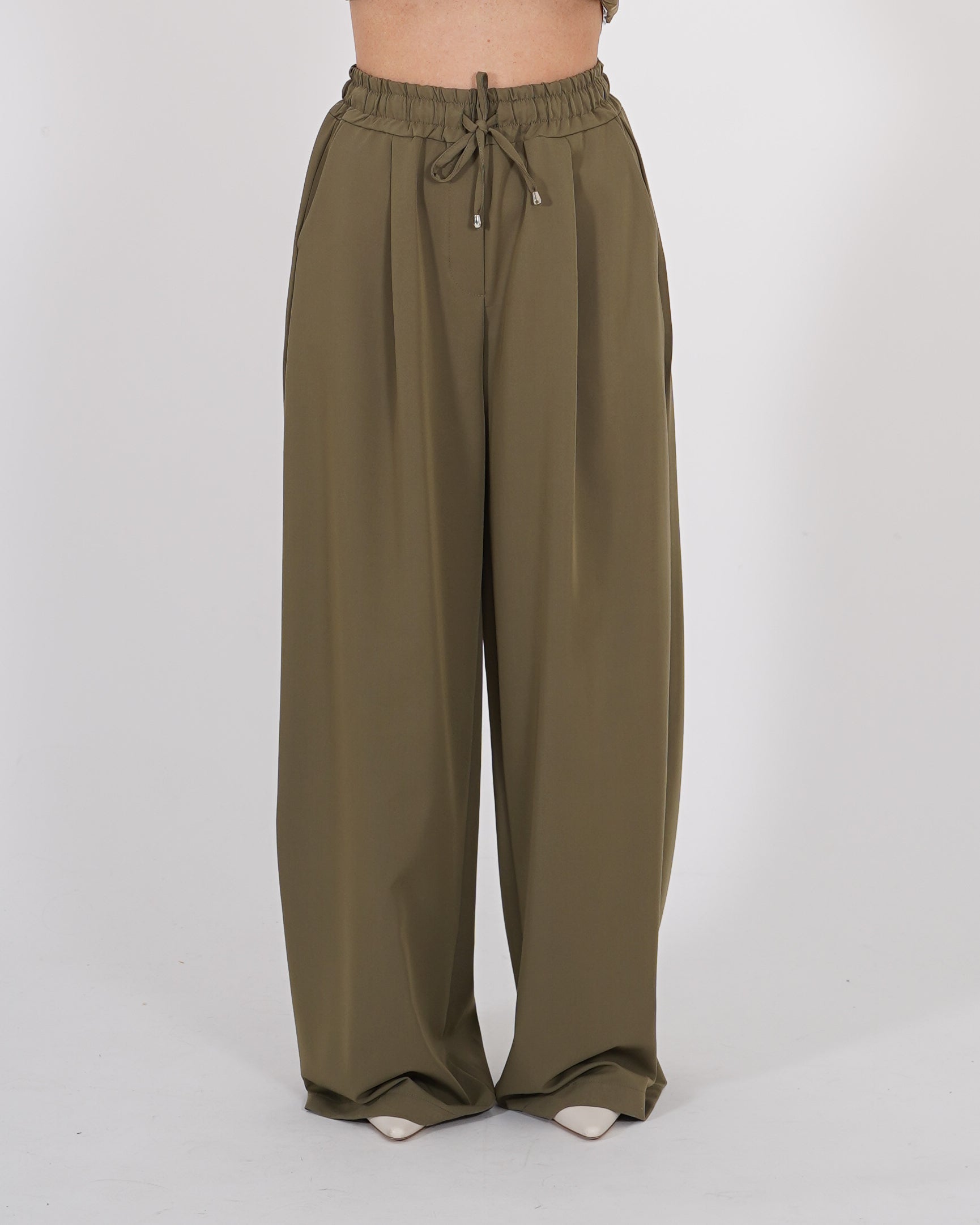 Pantaloni con elastico in vita, coulisse e tasche - Picchetto Uncategorized - Hope Abbigliamento e Accessori Donna Online