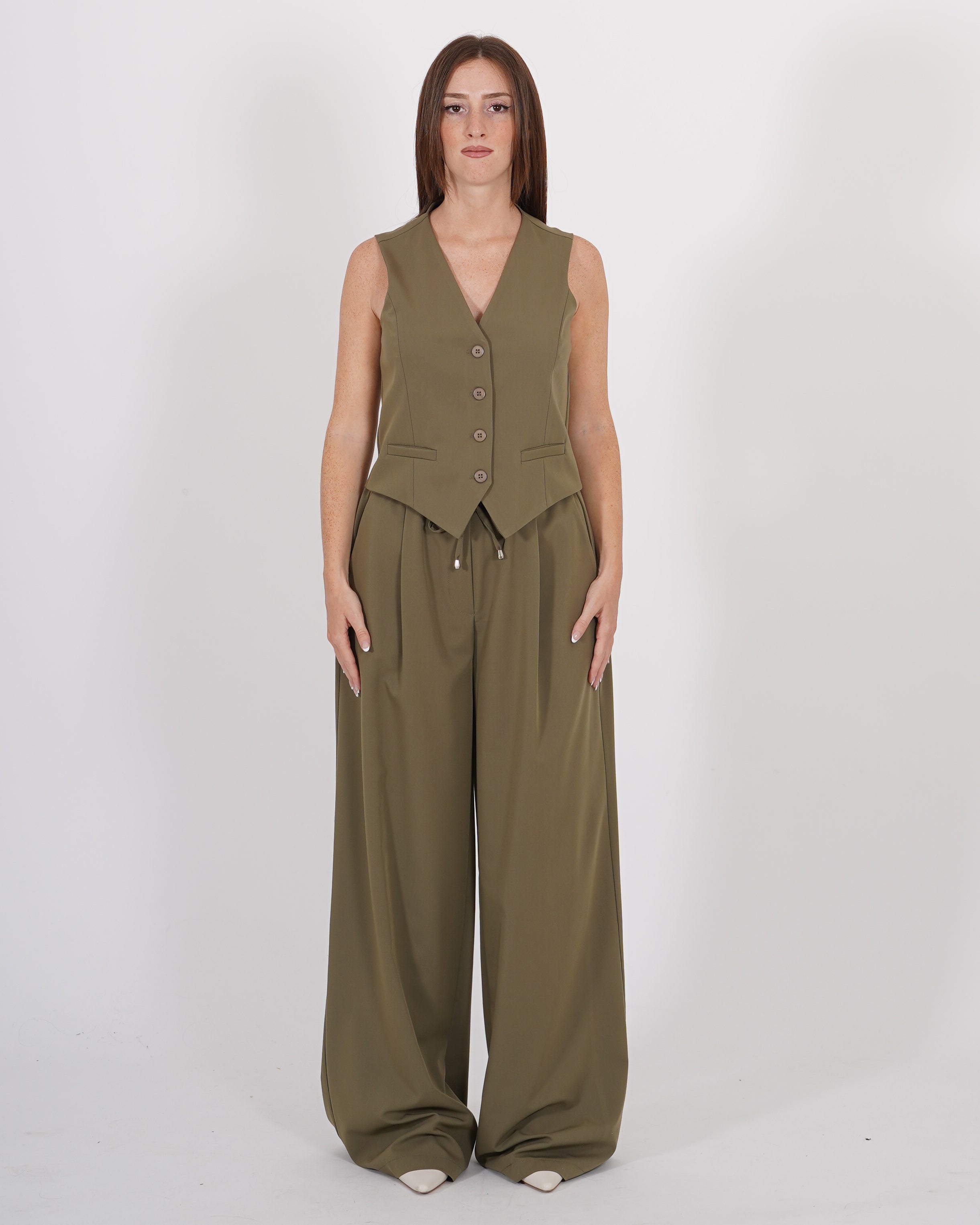 Pantaloni con elastico in vita, coulisse e tasche - Picchetto Uncategorized - Hope Abbigliamento e Accessori Donna Online