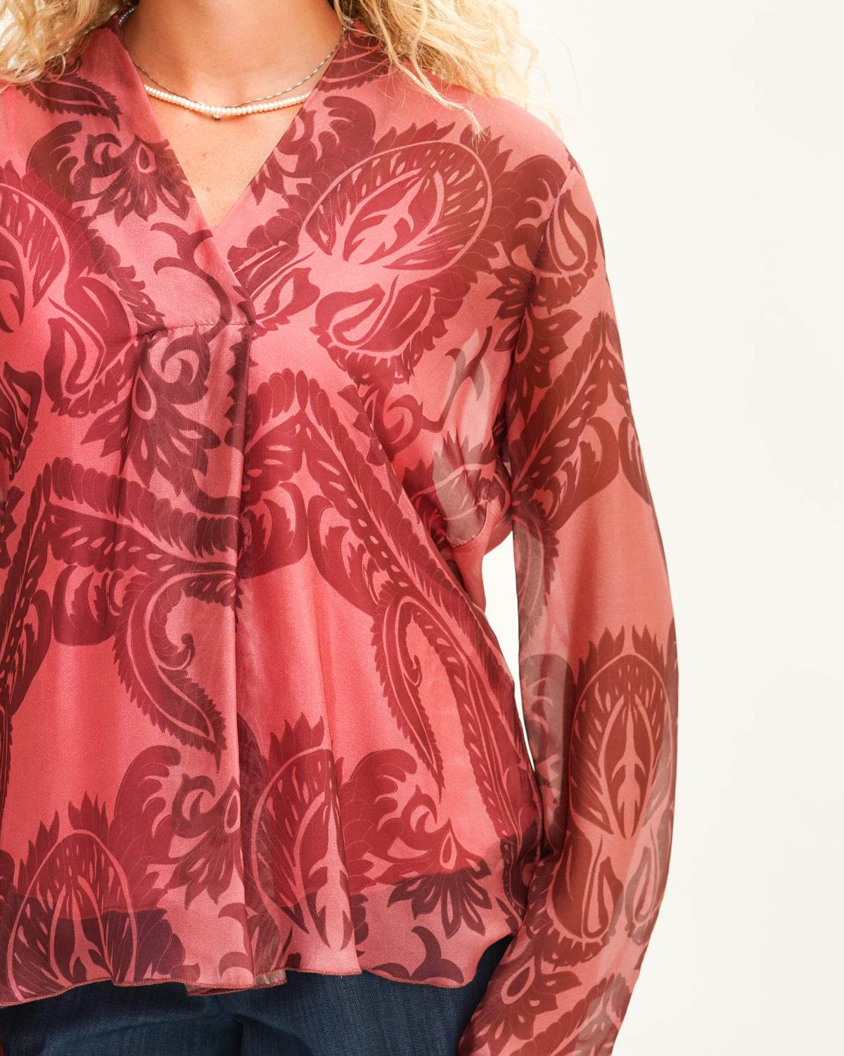 Blusa scollo a V in chiffon di seta - Neon Uncategorized - Hope Abbigliamento e Accessori Donna Online