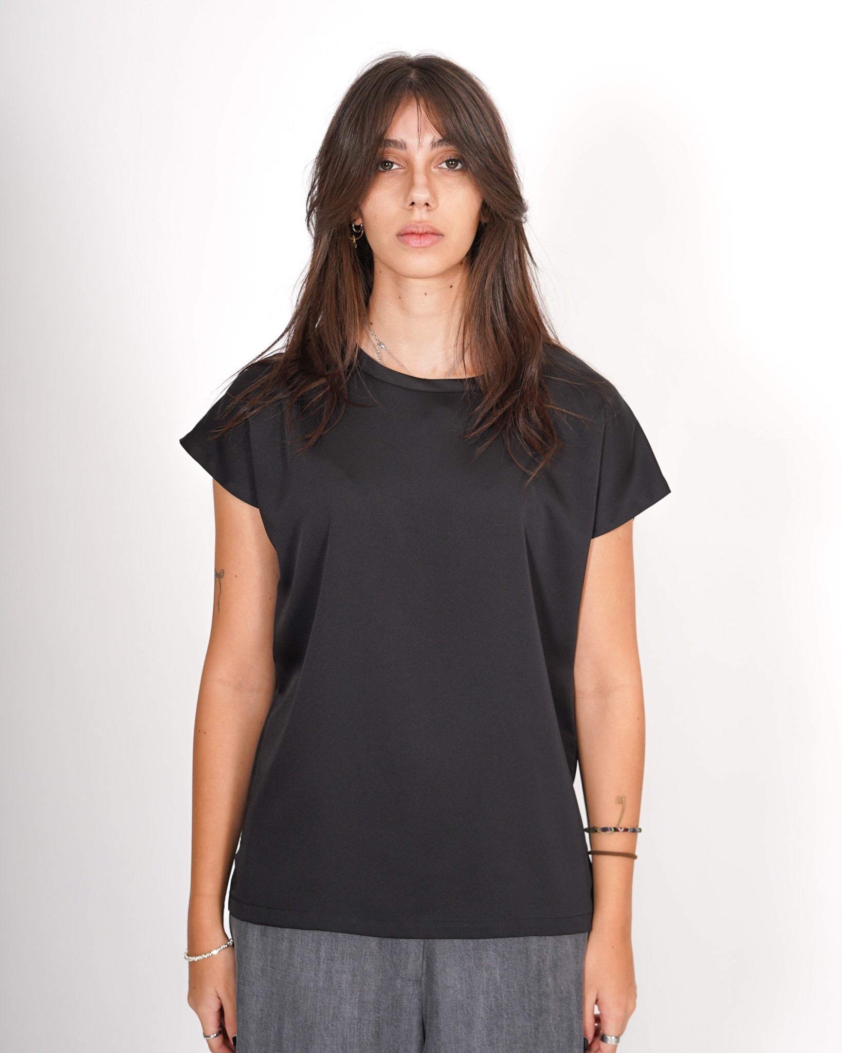 Blusa girocollo mezza manica in raso - Perry Uncategorized - Hope Abbigliamento e Accessori Donna Online