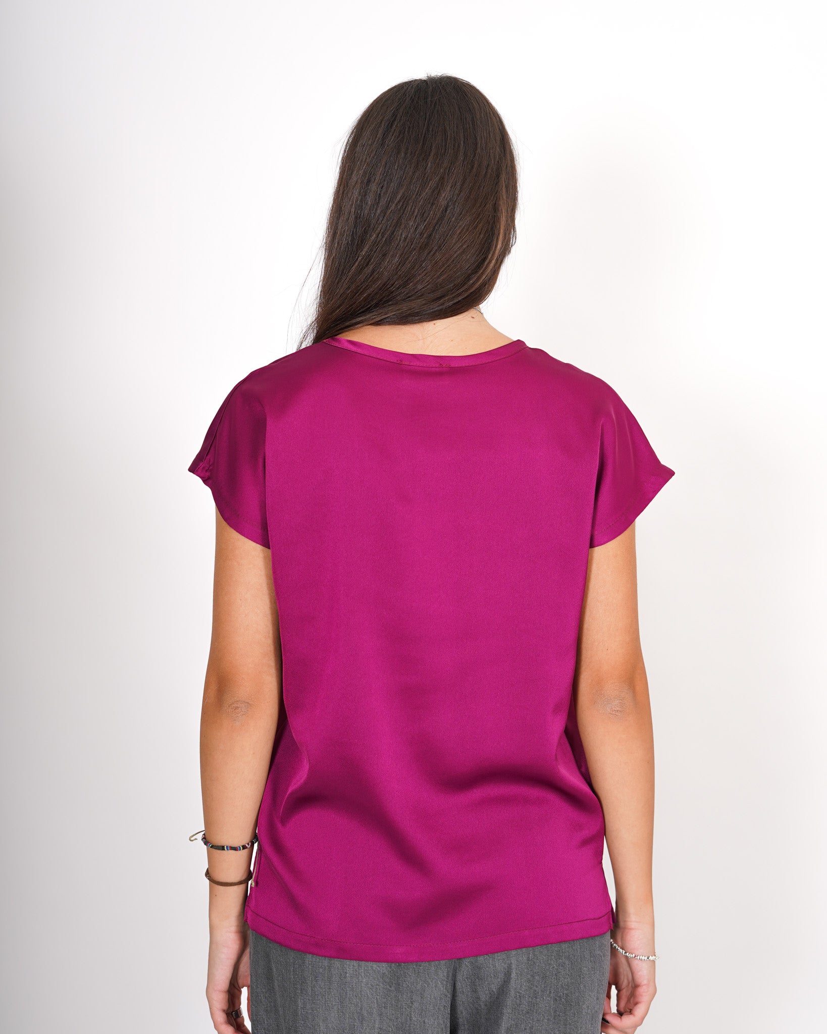 Blusa girocollo mezza manica in raso - Perry Uncategorized - Hope Abbigliamento e Accessori Donna Online