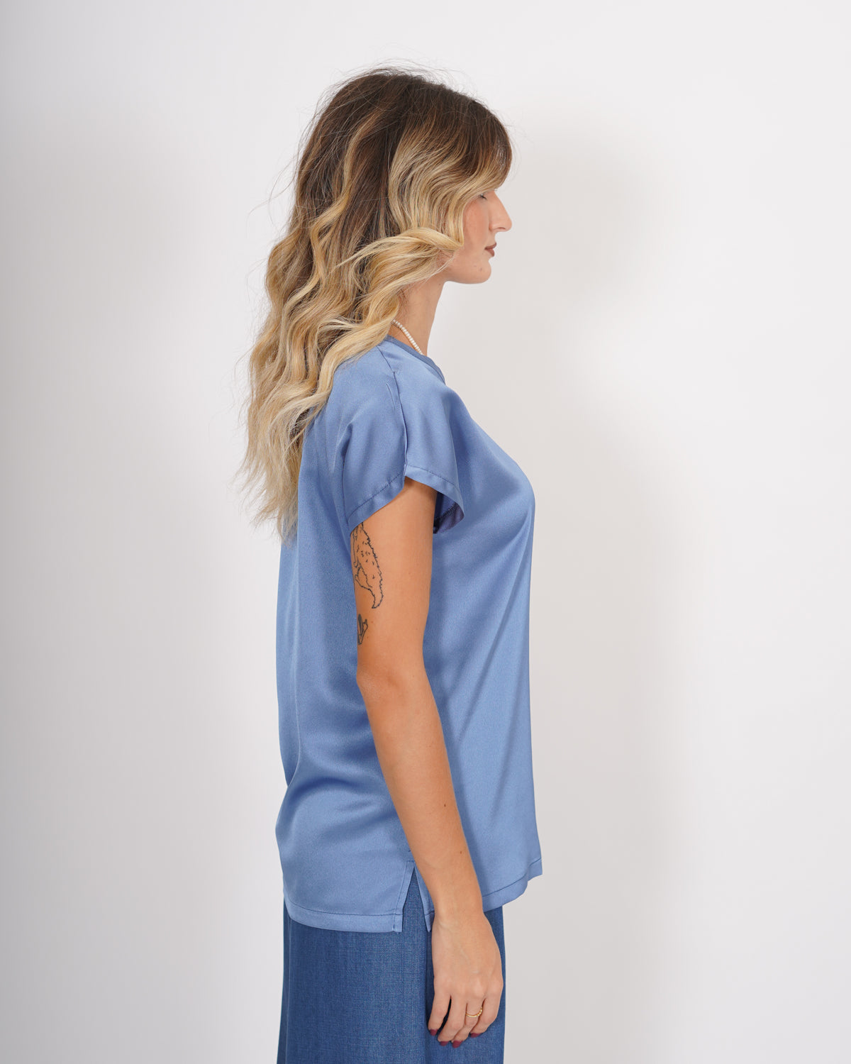 Blusa girocollo mezza manica in raso - Perry Uncategorized - Hope Abbigliamento e Accessori Donna Online