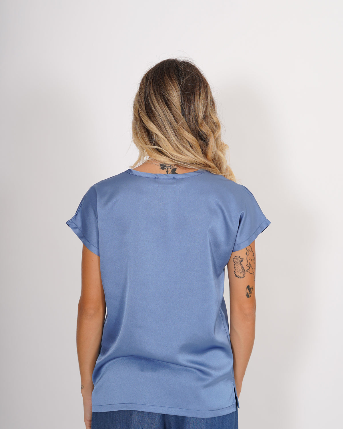 Blusa girocollo mezza manica in raso - Perry Uncategorized - Hope Abbigliamento e Accessori Donna Online