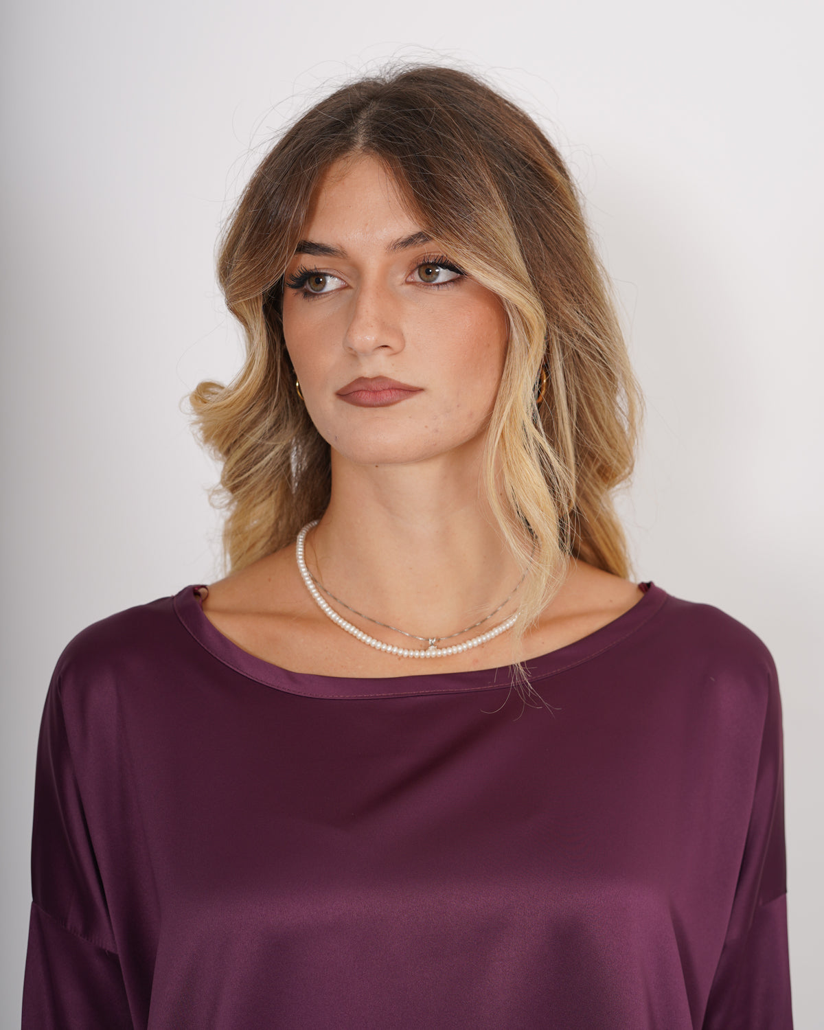 Blusa girocollo ampia con manica raglan in mano raso - Spears Uncategorized - Hope Abbigliamento e Accessori Donna Online