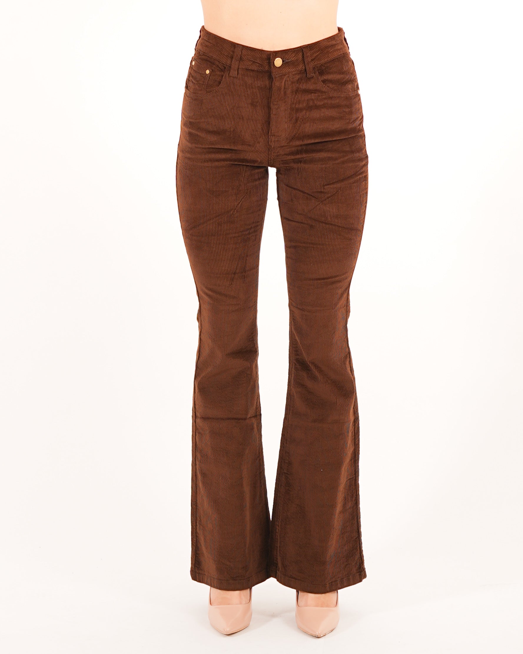 Pantaloni in velluto stretch 5 tasche con zampa e vestibilita slim - Sammy Uncategorized - Hope Abbigliamento e Accessori Donna Online