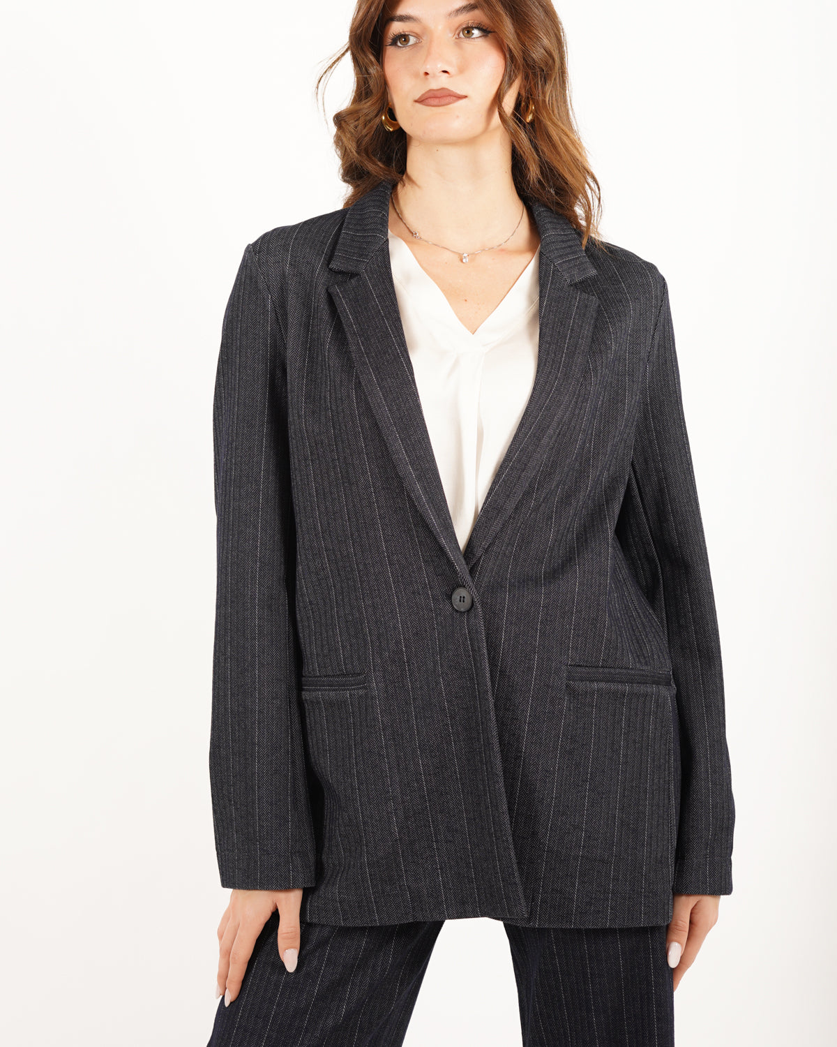 Giacca gessata monopetto - Casteggio Uncategorized - Hope Abbigliamento e Accessori Donna Online