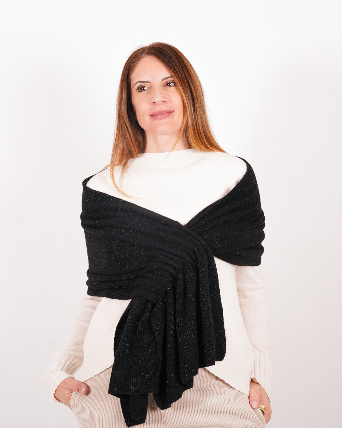 Cappa in trama lurex con asola - Menny Uncategorized - Hope Abbigliamento e Accessori Donna Online