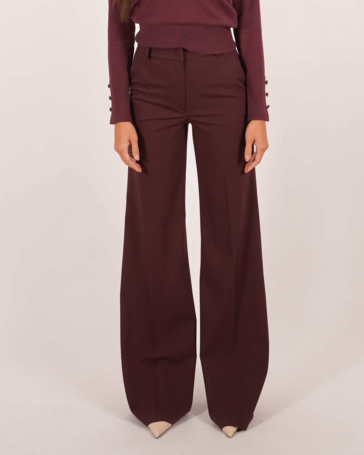 Pantaloni palazzo vita alta in fresco lana - Roberts Uncategorized - Hope Abbigliamento e Accessori Donna Online