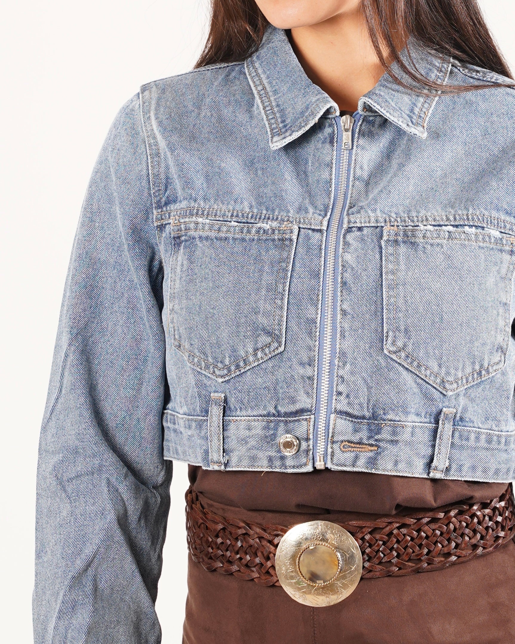 Giubbino cropped in denim - Helena