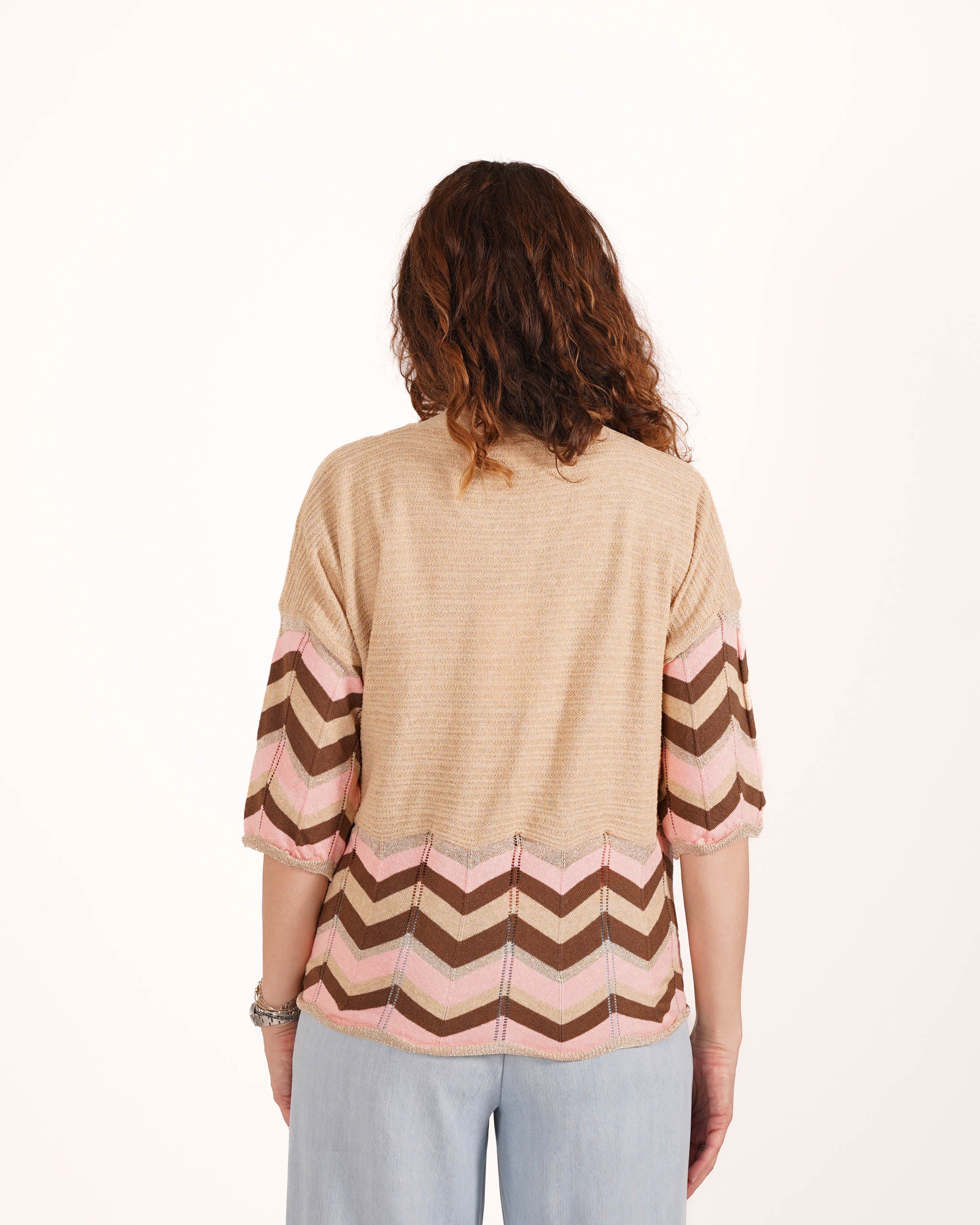 Cardigan in cotone con trama chevron - Dacia