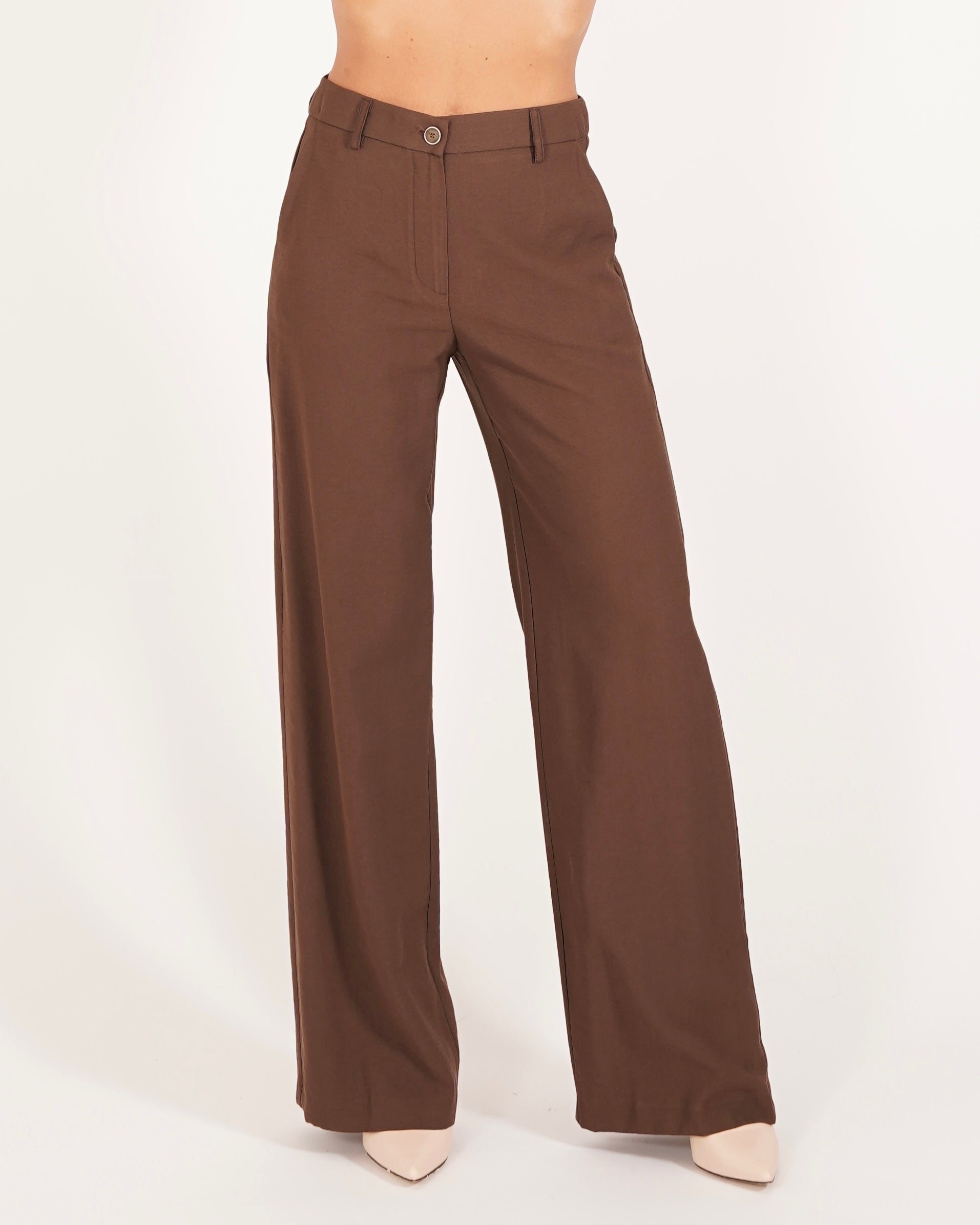 Pantaloni regular in eco fibra - Elvira