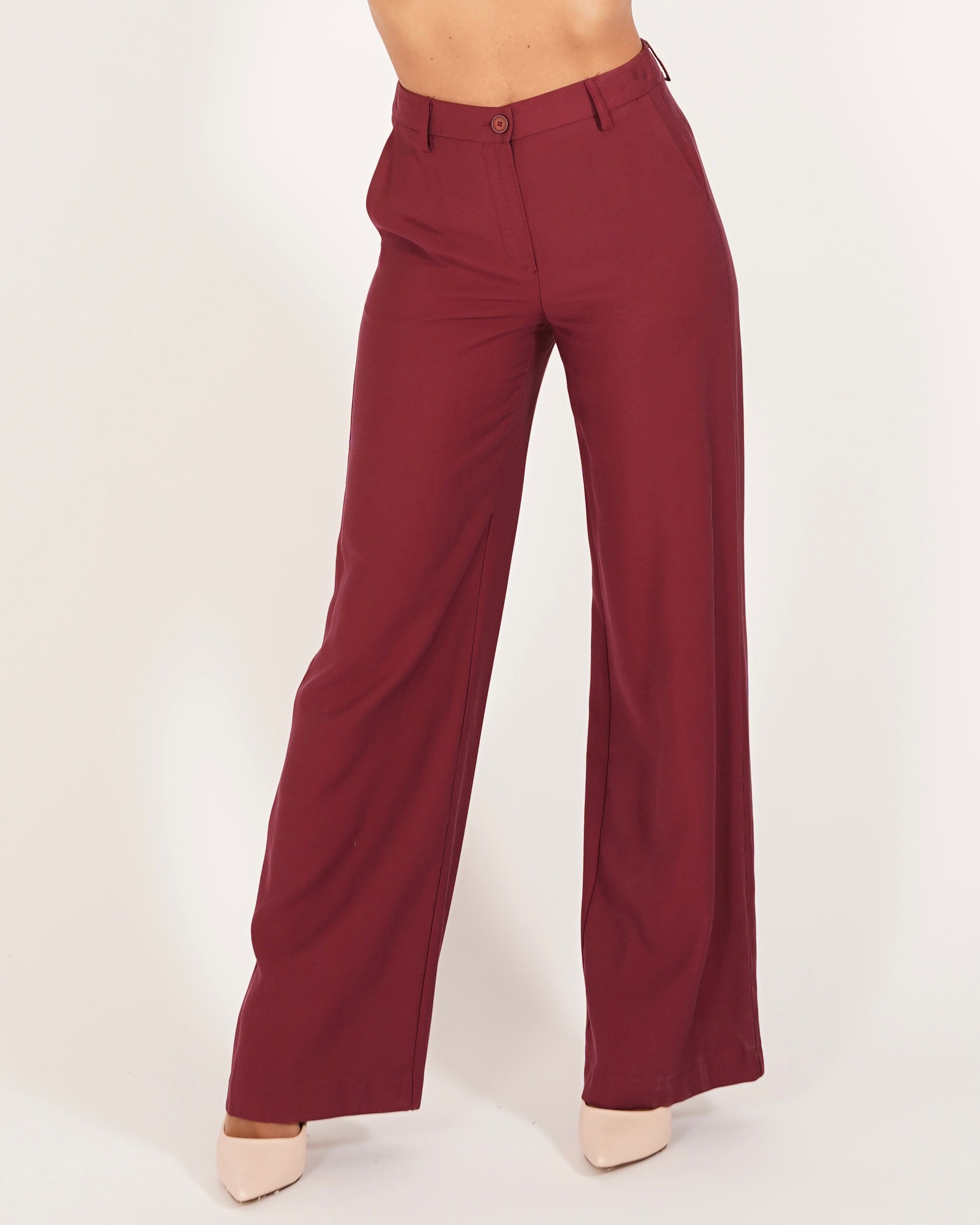 Pantaloni regular in eco fibra - Elvira