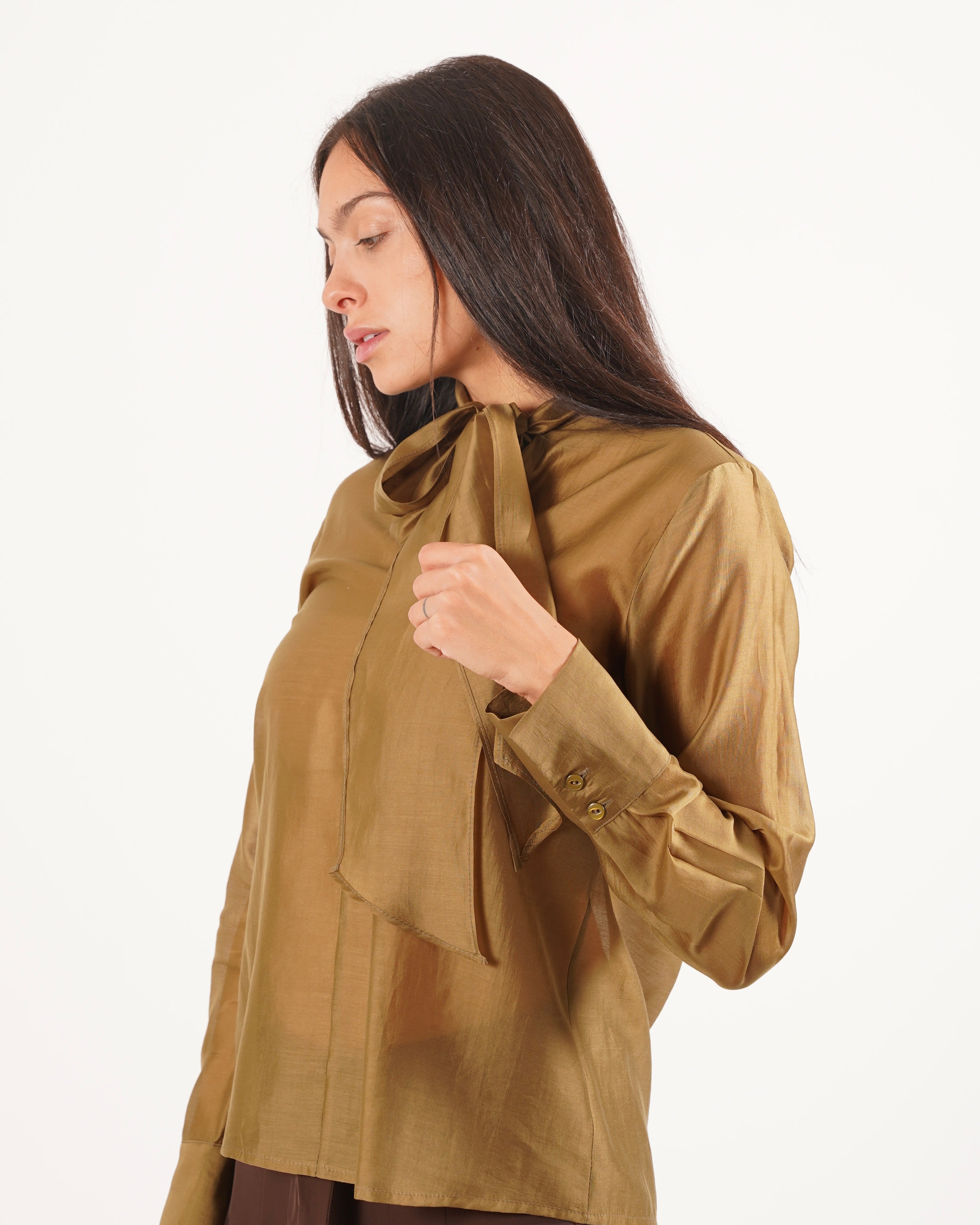 Blusa con chaboud e maniche lunghe - Dorotea