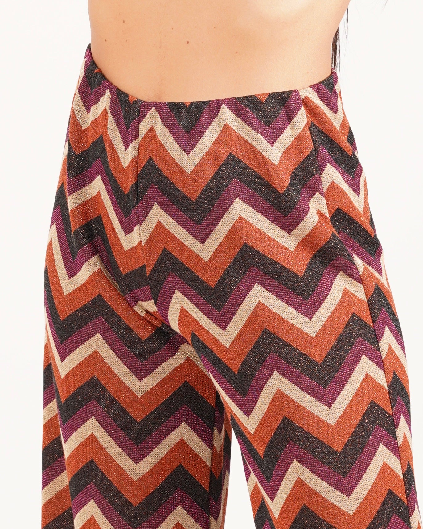 Pantaloni palazzo in trama chevron - Chiara