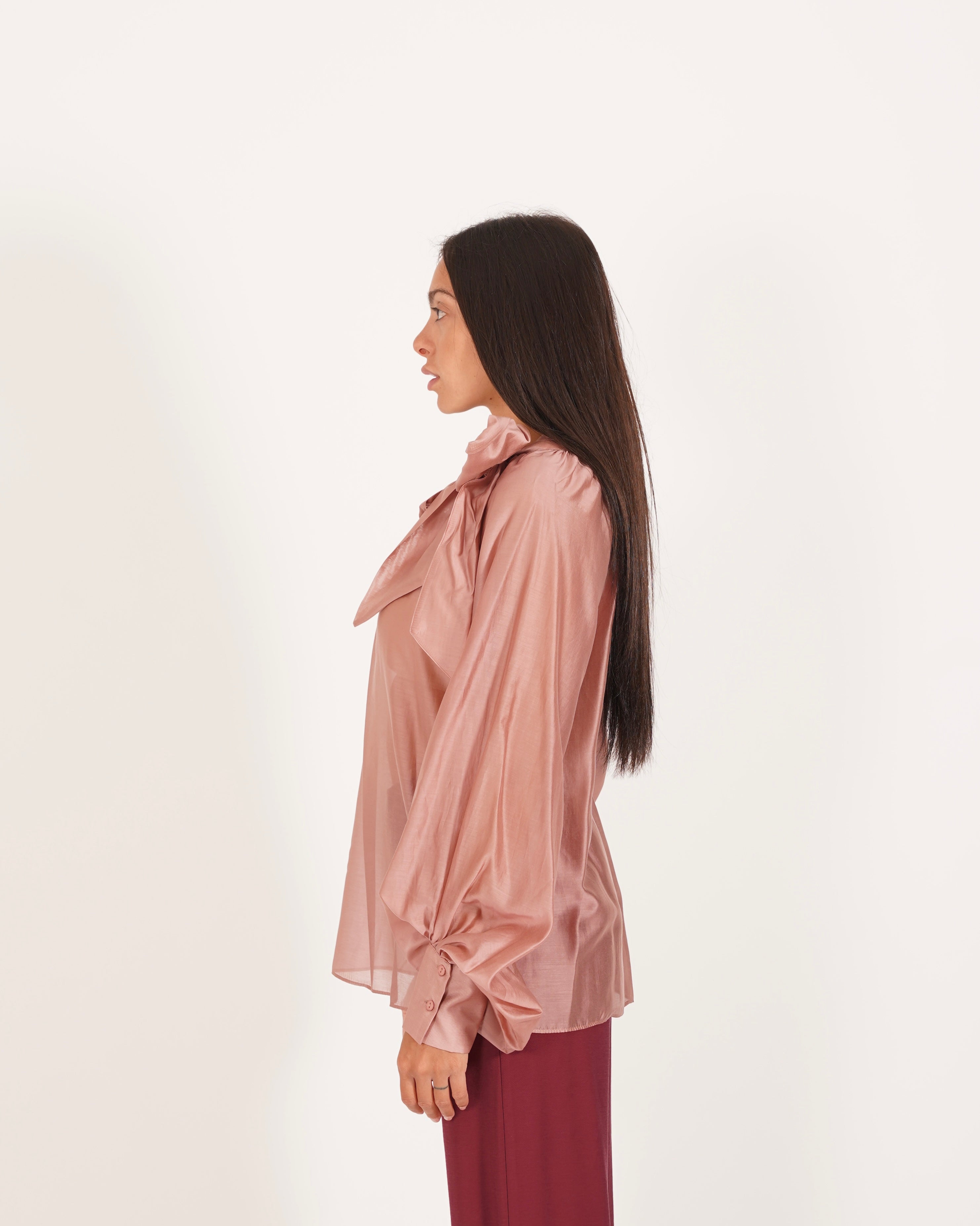 Blusa con chaboud e maniche lunghe ampie - Wendy