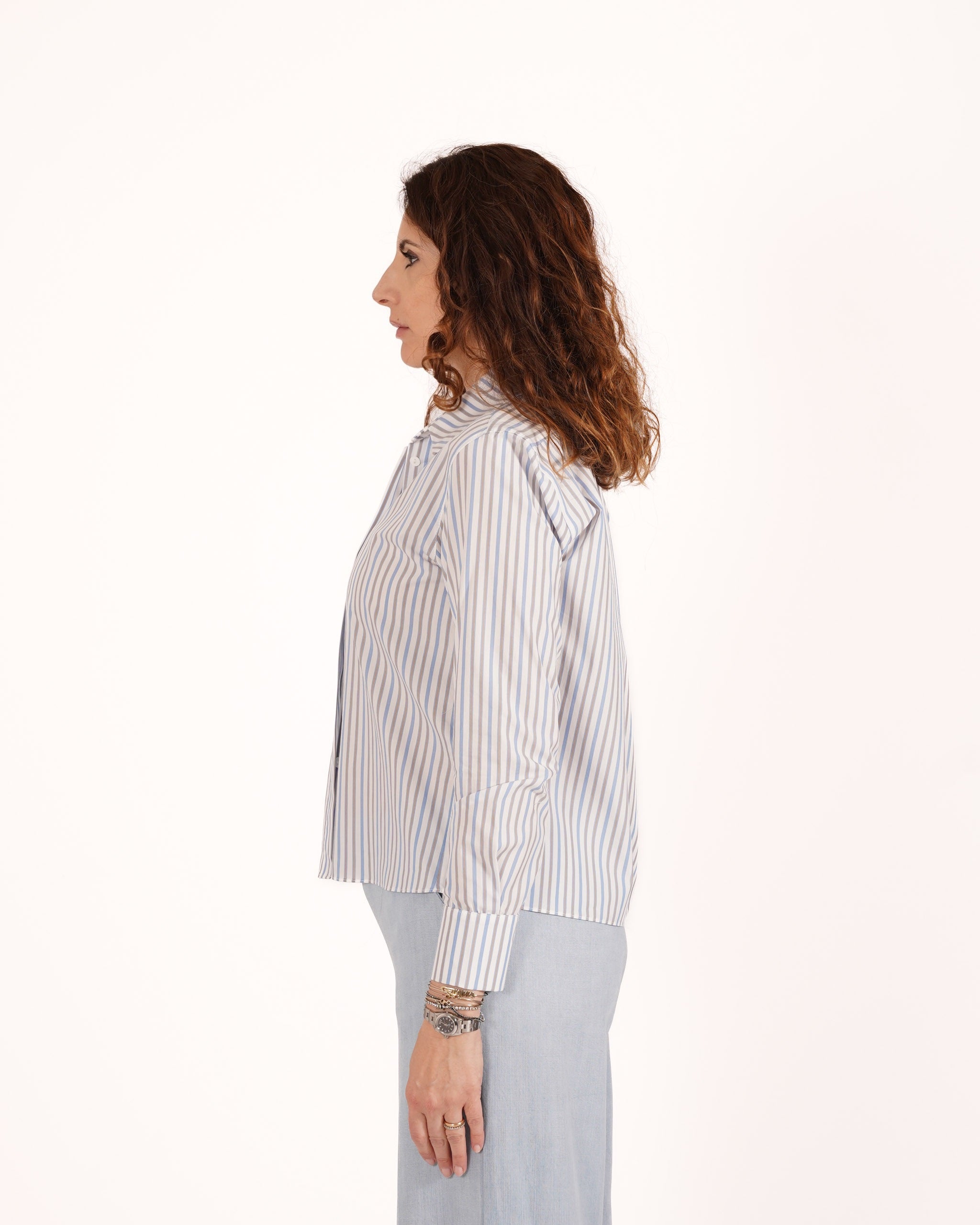 Camicia rigata basic in cotone - Fulvia