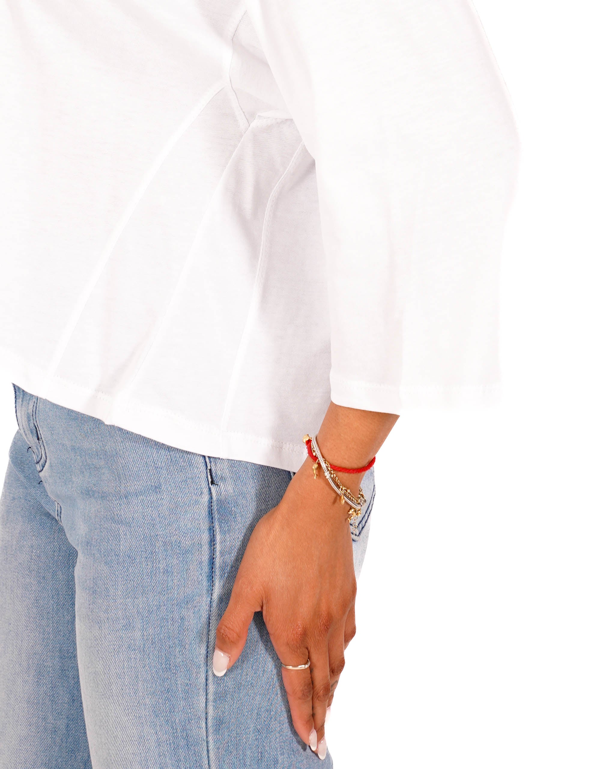 Shirt girocollo manica 3/4 in cotone -Svetlana