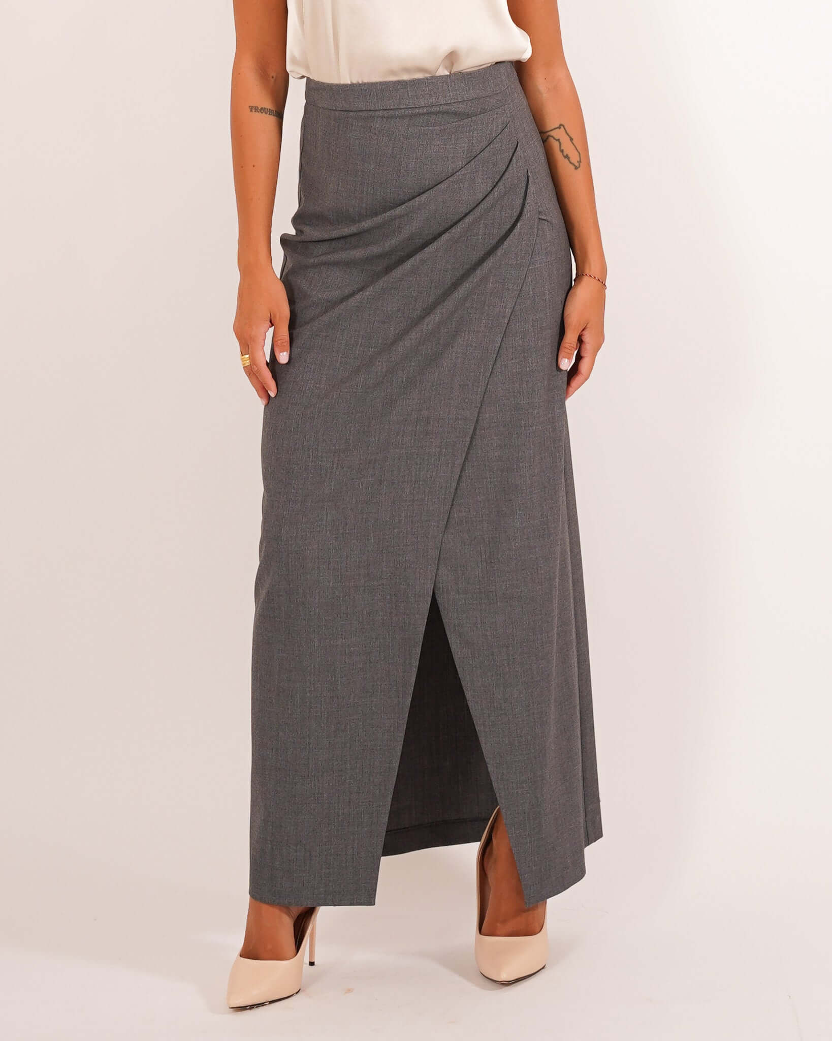 Gonna lunga wrap drappeggiata - Ambrosia