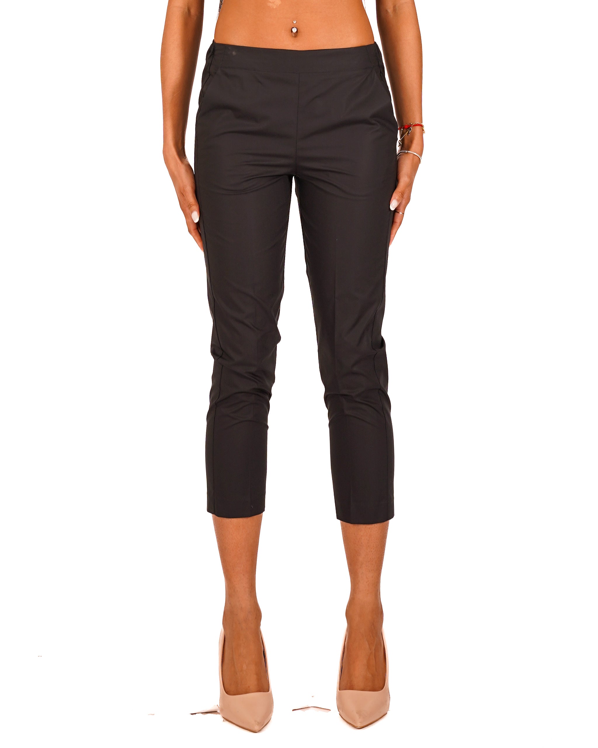 Pantaloni slim fit in tessuto di cotone con tasche ed elastico sul retro - Judas