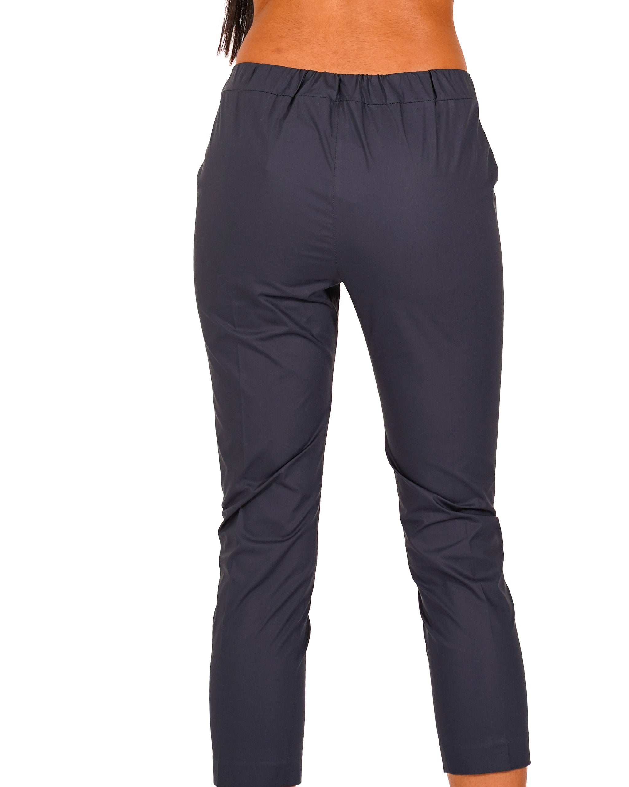 Pantaloni slim fit in tessuto di cotone con tasche ed elastico sul retro - Judas