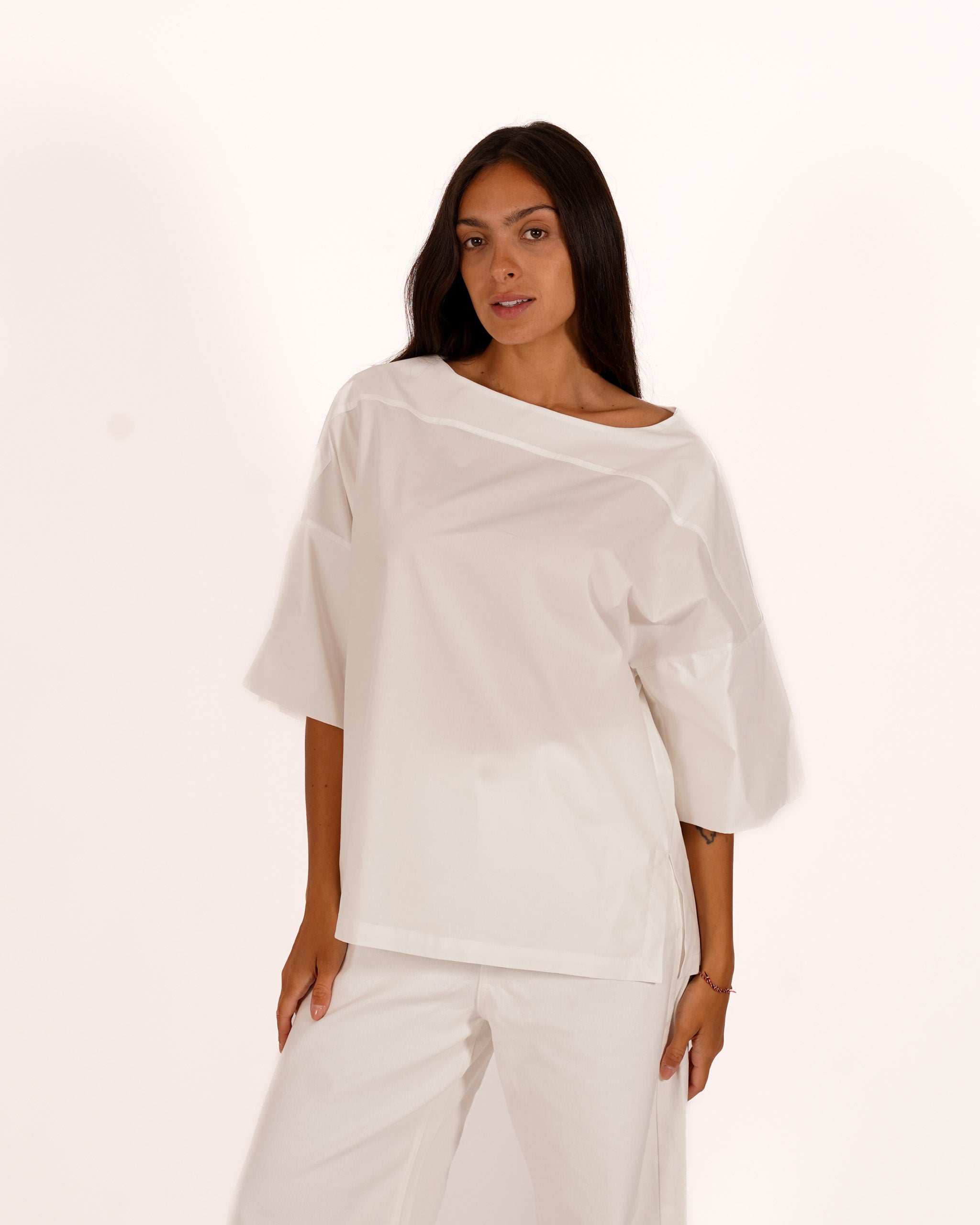 Blusa girocollo manica 3/4 - Smilla