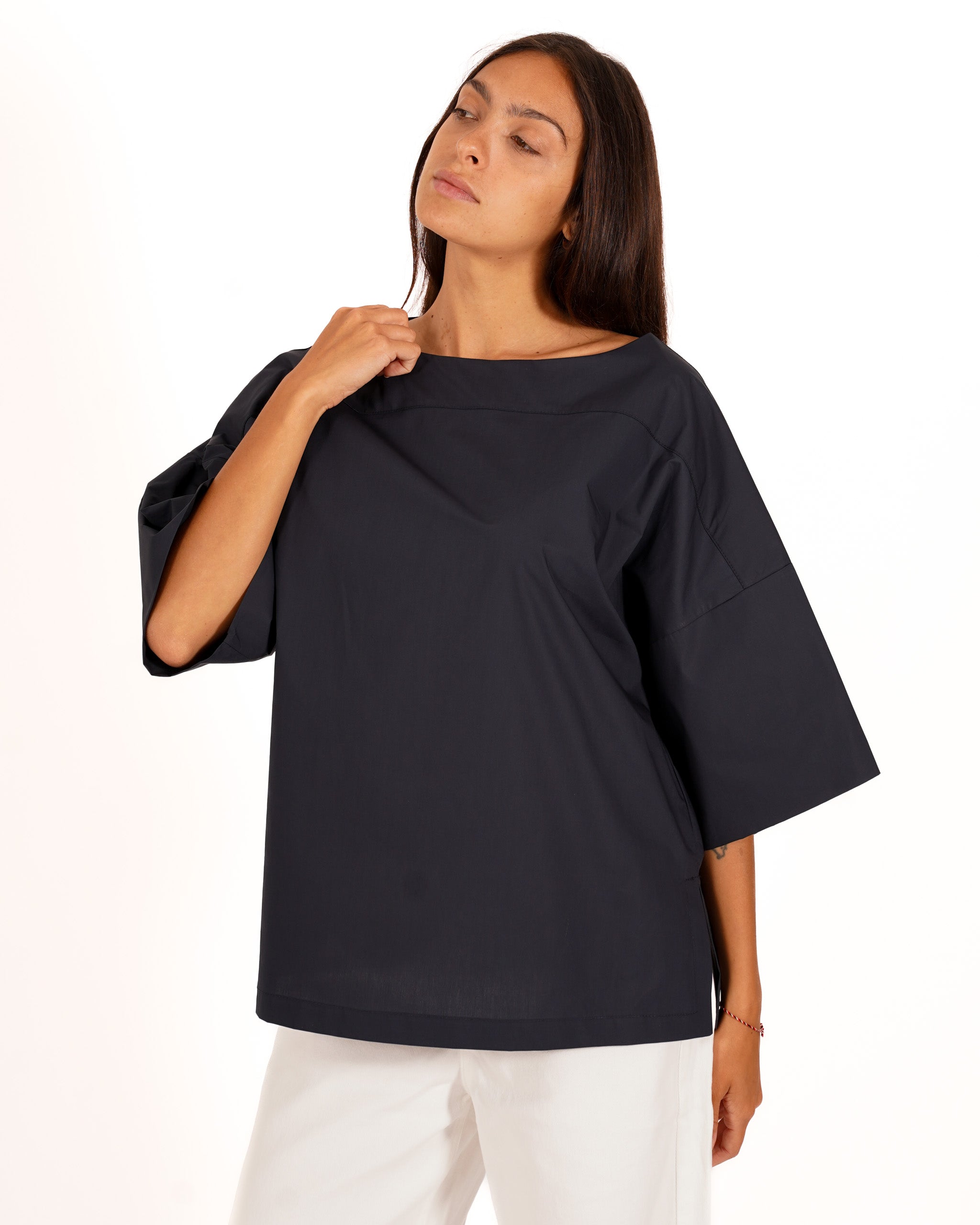 Blusa girocollo manica 3/4 - Smilla
