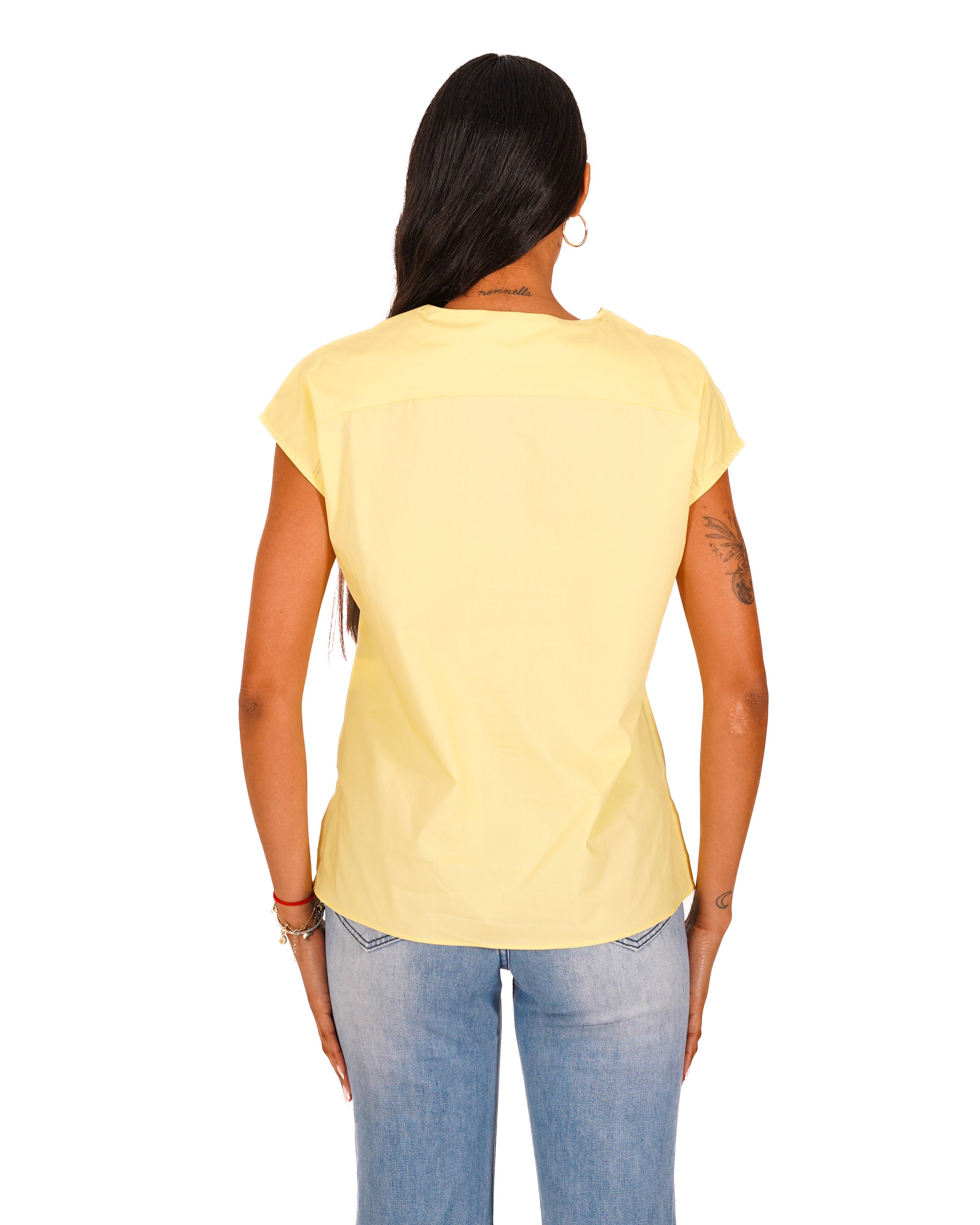 Blusa scollo a v in cotone - Samira