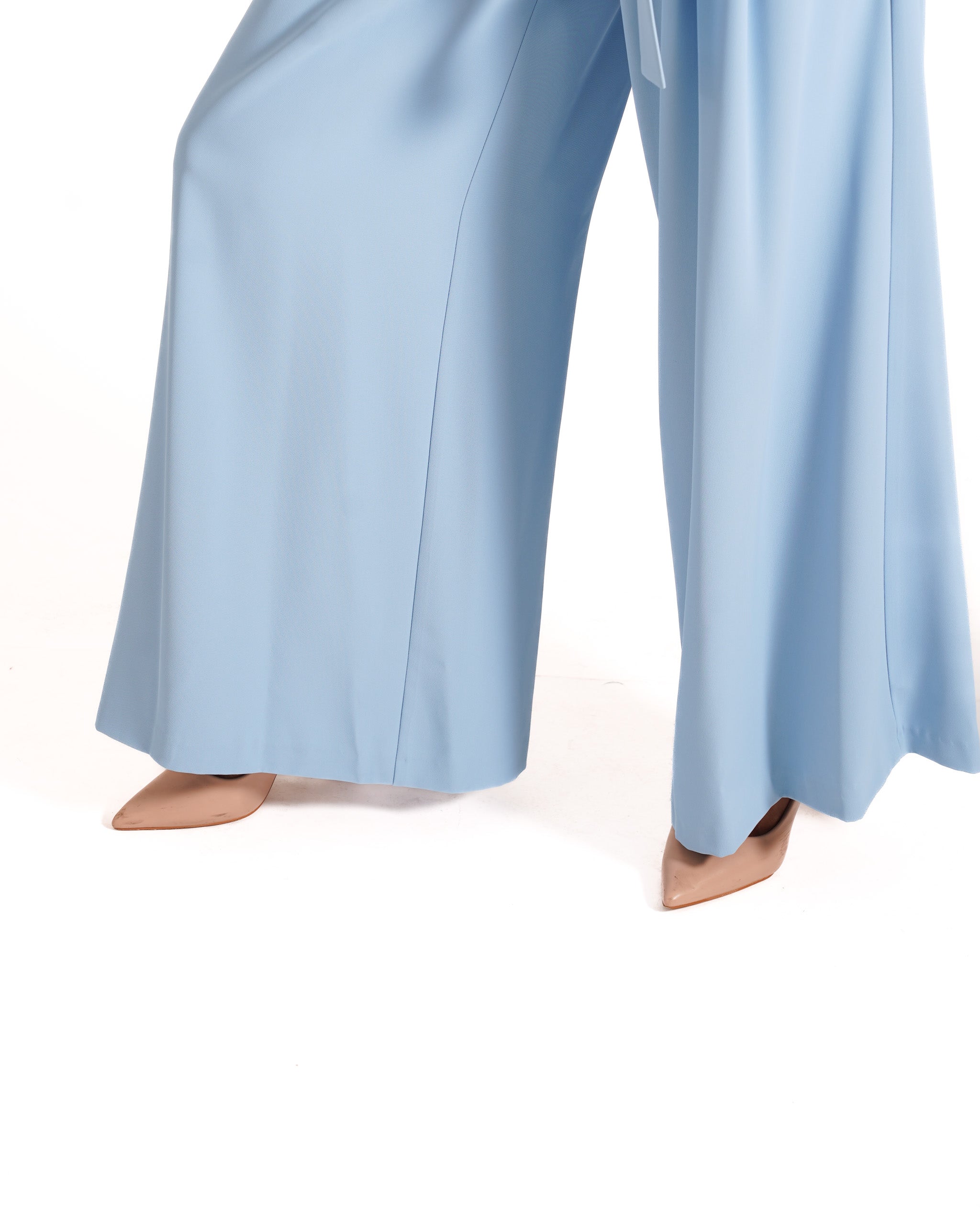 Pantaloni palazzo a vita alta in cady crepe - Ancilla